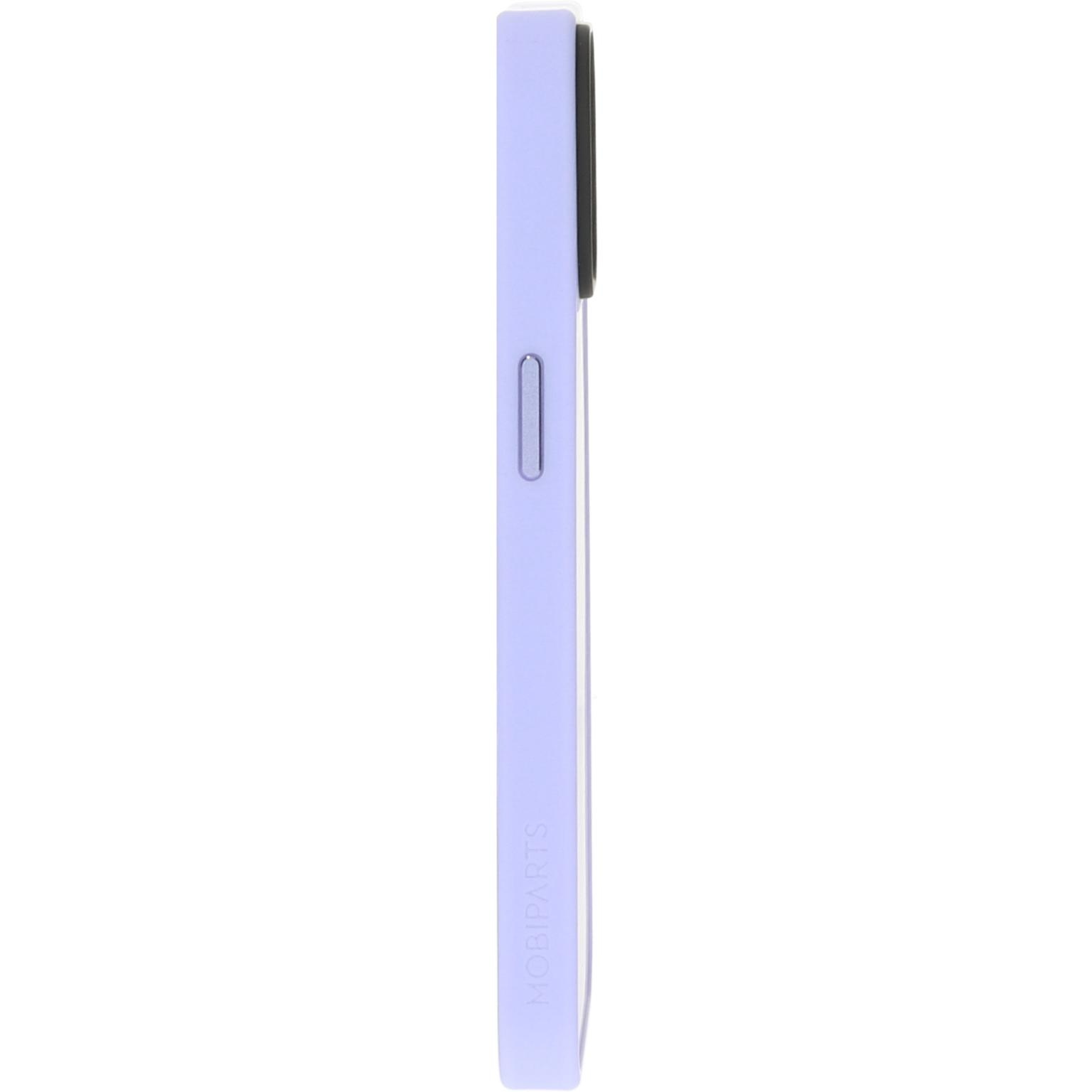 Paars telefoonhoesje van de zijkant, witte achtergrond.