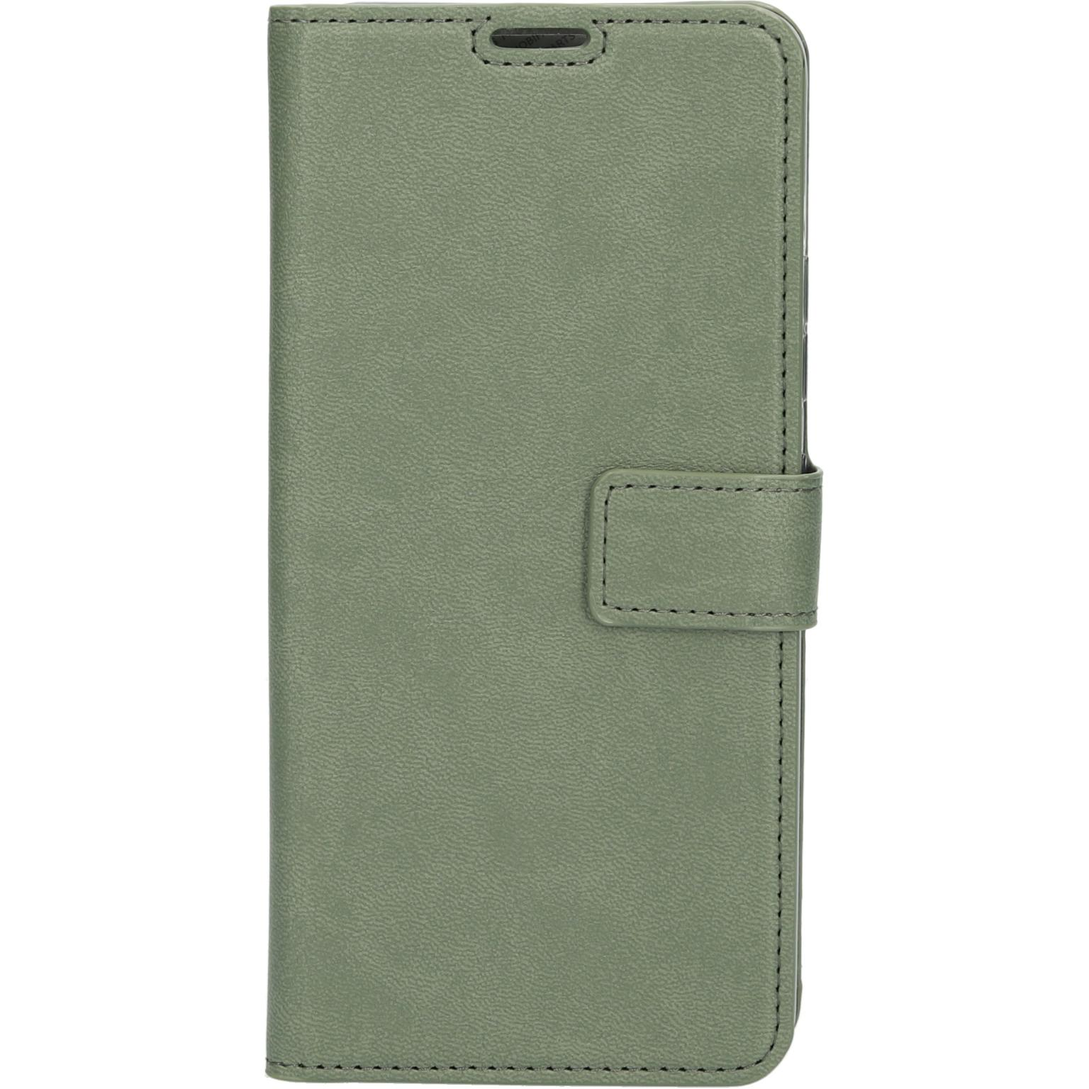 Groene telefoonhoes, folio stijl, gesloten.