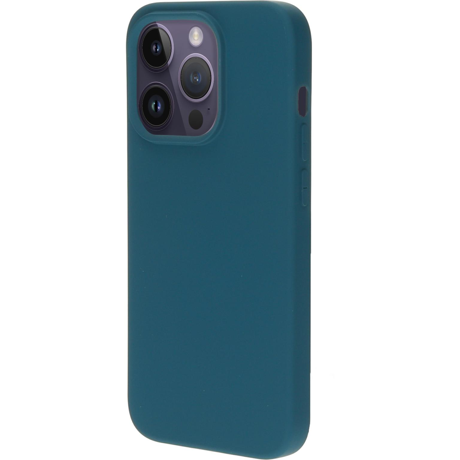 Petrol telefoonhoes, zijaanzicht, toont de rand.
