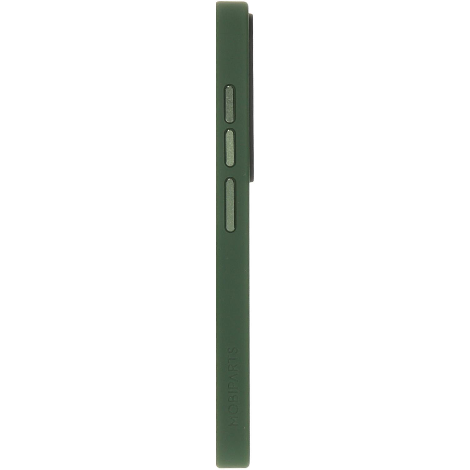 Groene telefoonhoes, zijaanzicht.