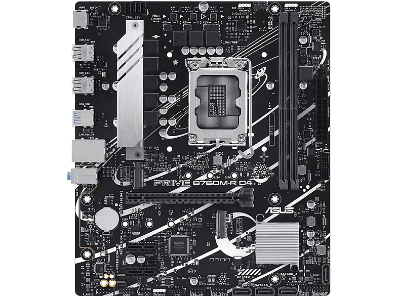 Placa base  - ASUS - PRIME B760M-R D4 Intel B760 LGA 1700 micro ATX ASUS