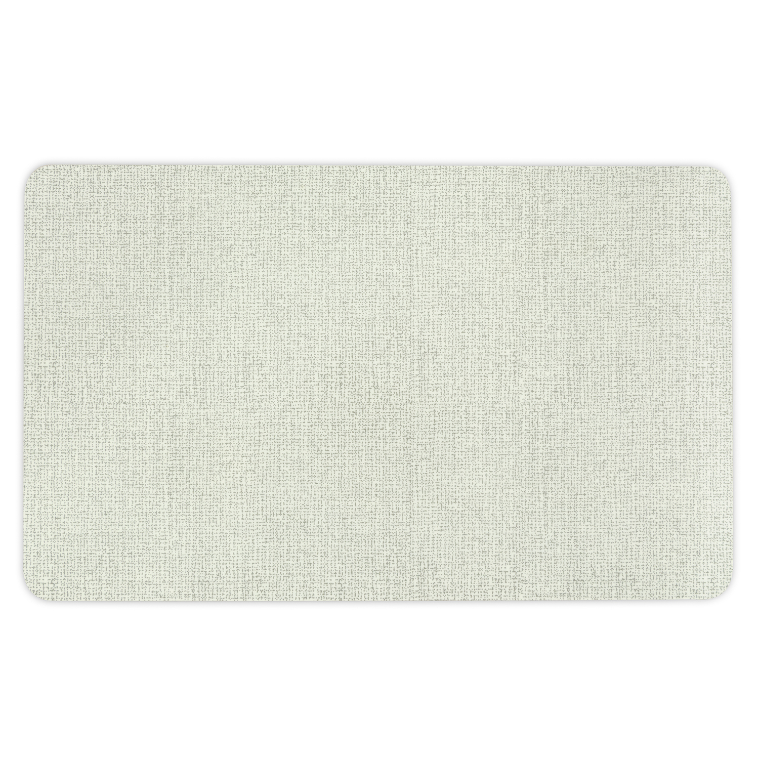 Rechteckige, hellbeige Matte mit abgerundeten Ecken. Strukturierte Oberfläche.