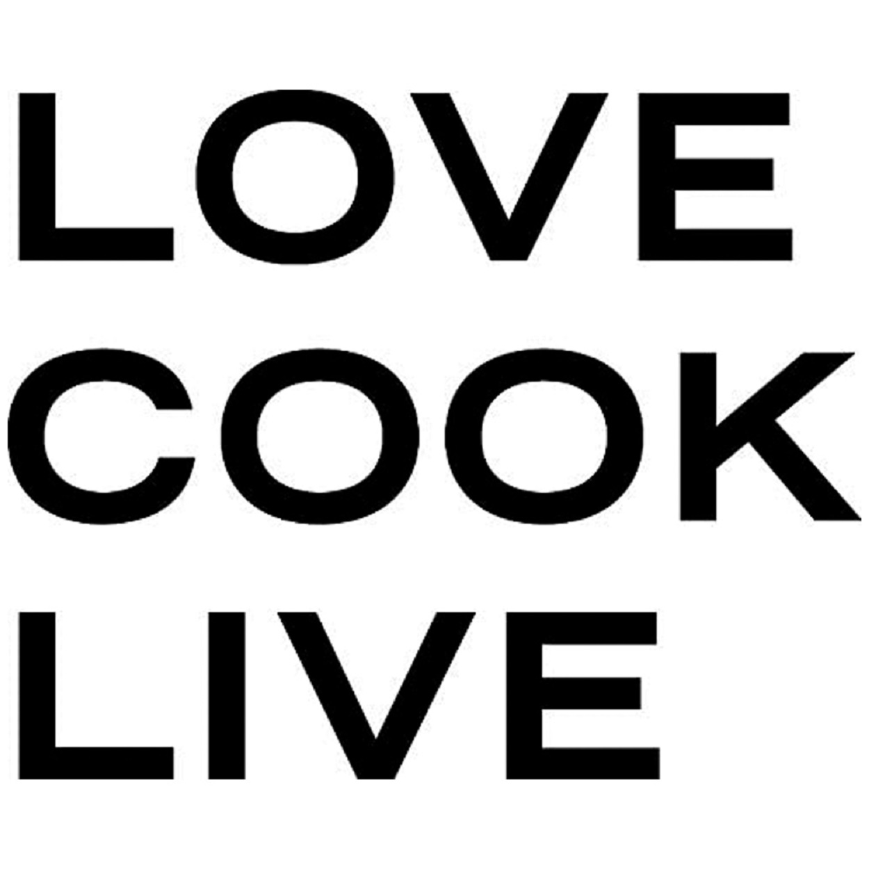 Schwarz-weißer Text: LIEBE KOCHEN LEBEN.