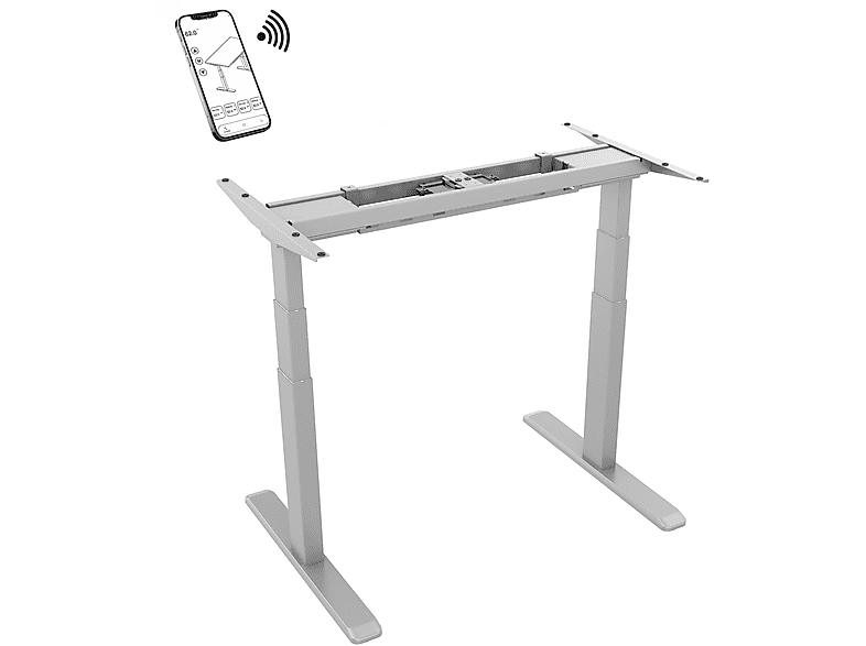 Mesa ergonómica  - 150-2401W Estructura para escritorio motorizado regulable en altura 62-128 cm Gris - Conectada KIMEX