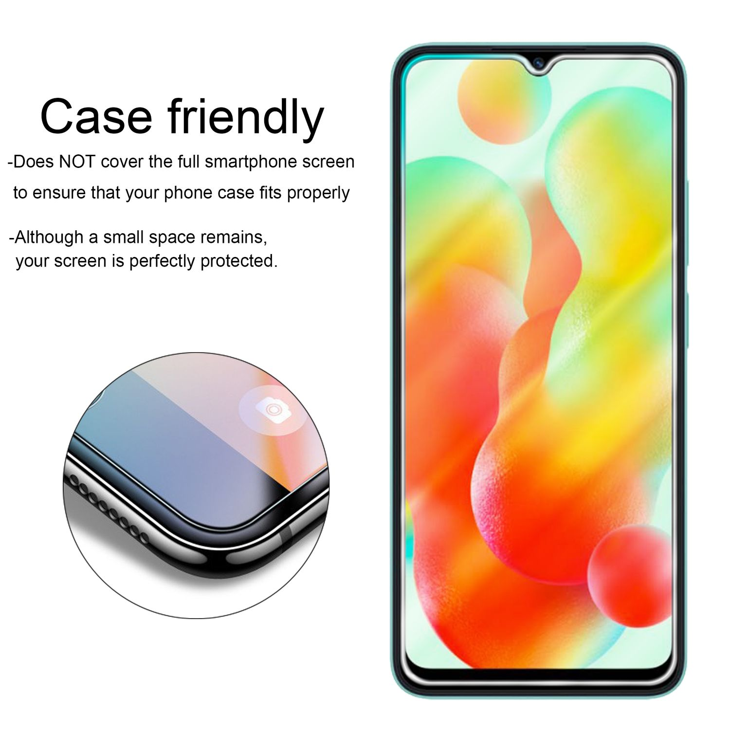 Ochraniacz ekranu telefonu z telefonem z boku i tekstem.