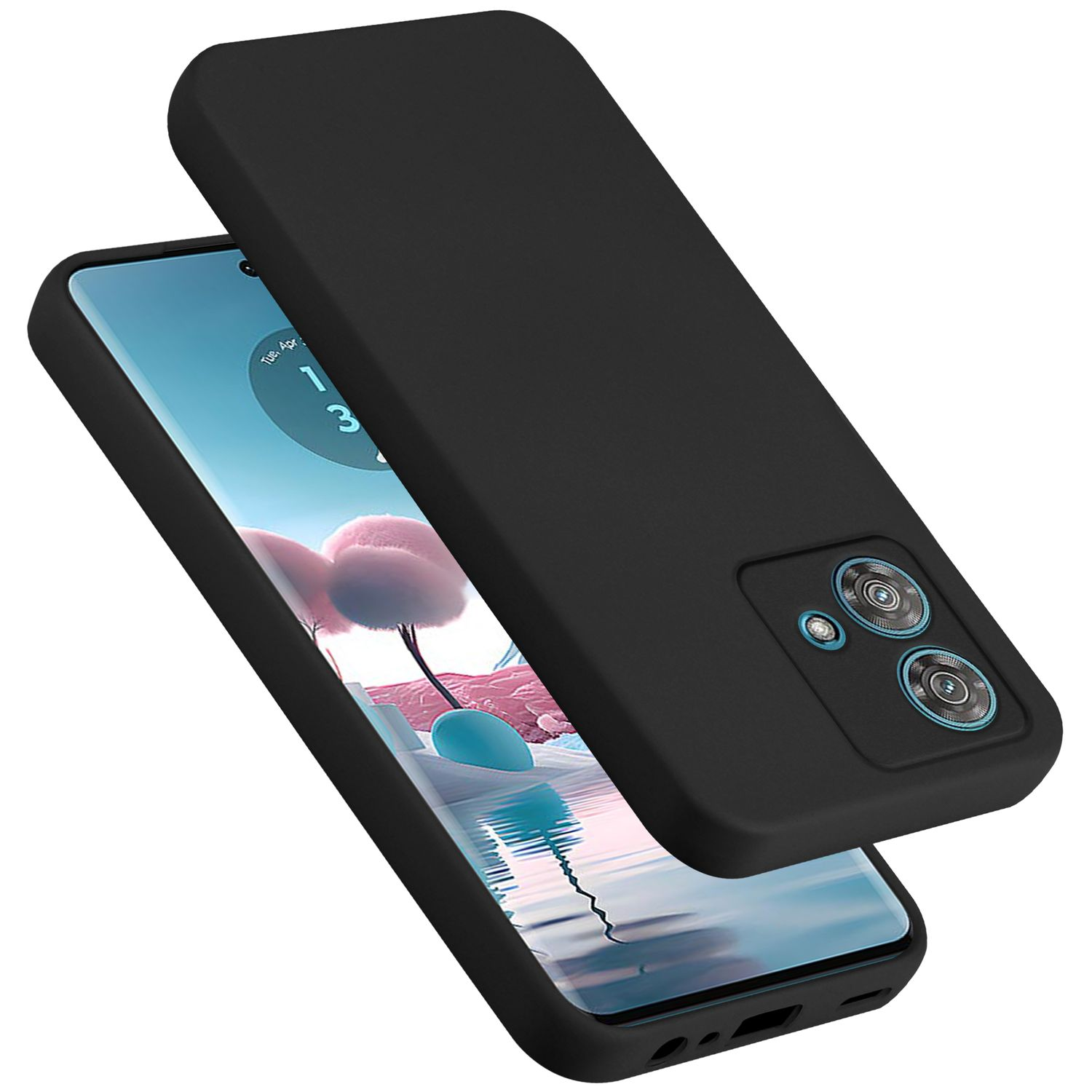 Custodia per Motorola Edge 40 PRO, Silicone Case Sottile Cover TPU Caso Morbido Copertura + Pellicola Protettiva in Vetro Temperato per Motorola Edge 40 PRO (6,67) - KE81