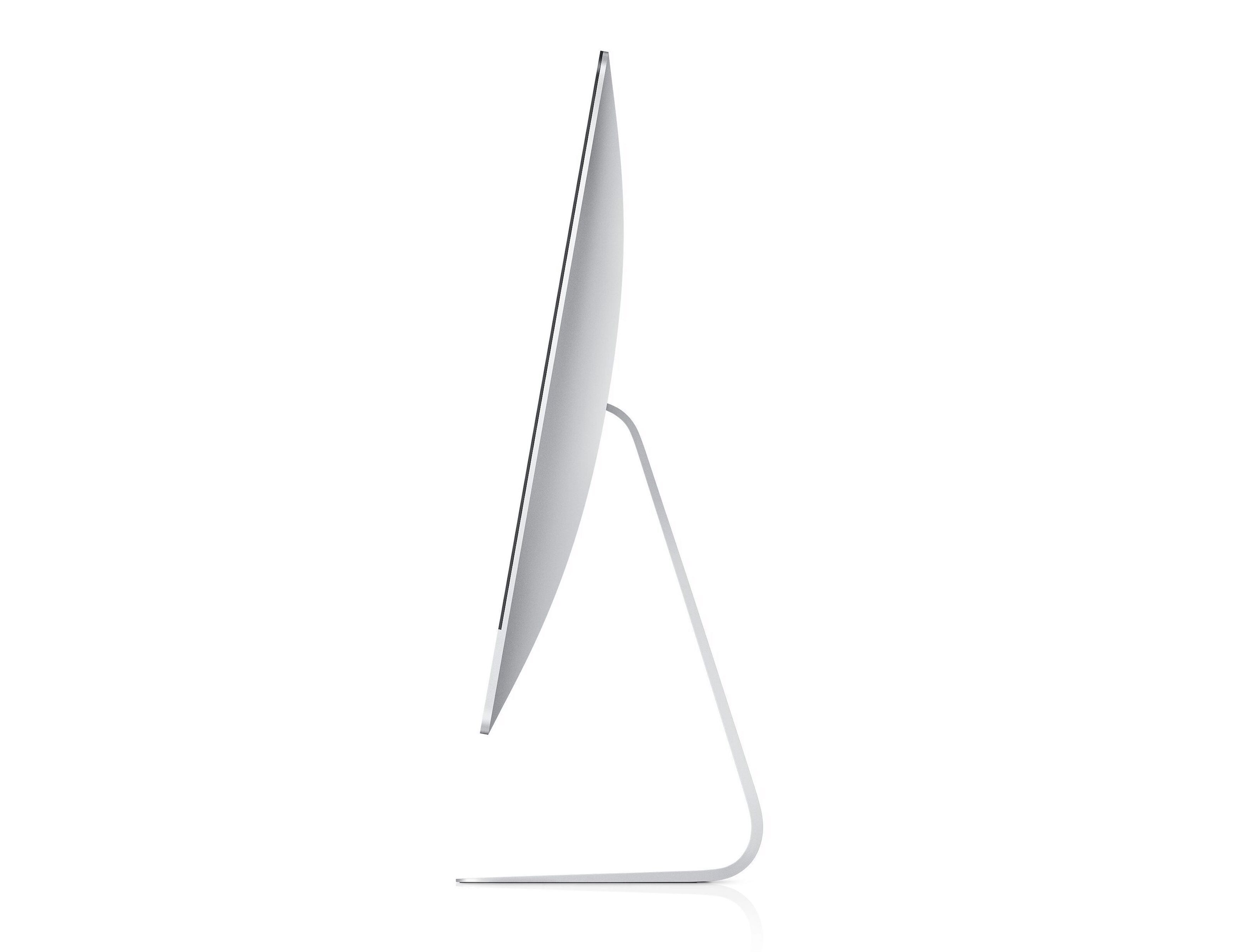 Monitor del computer argentato. Vista laterale su sfondo bianco. Design pulito e minimalista.