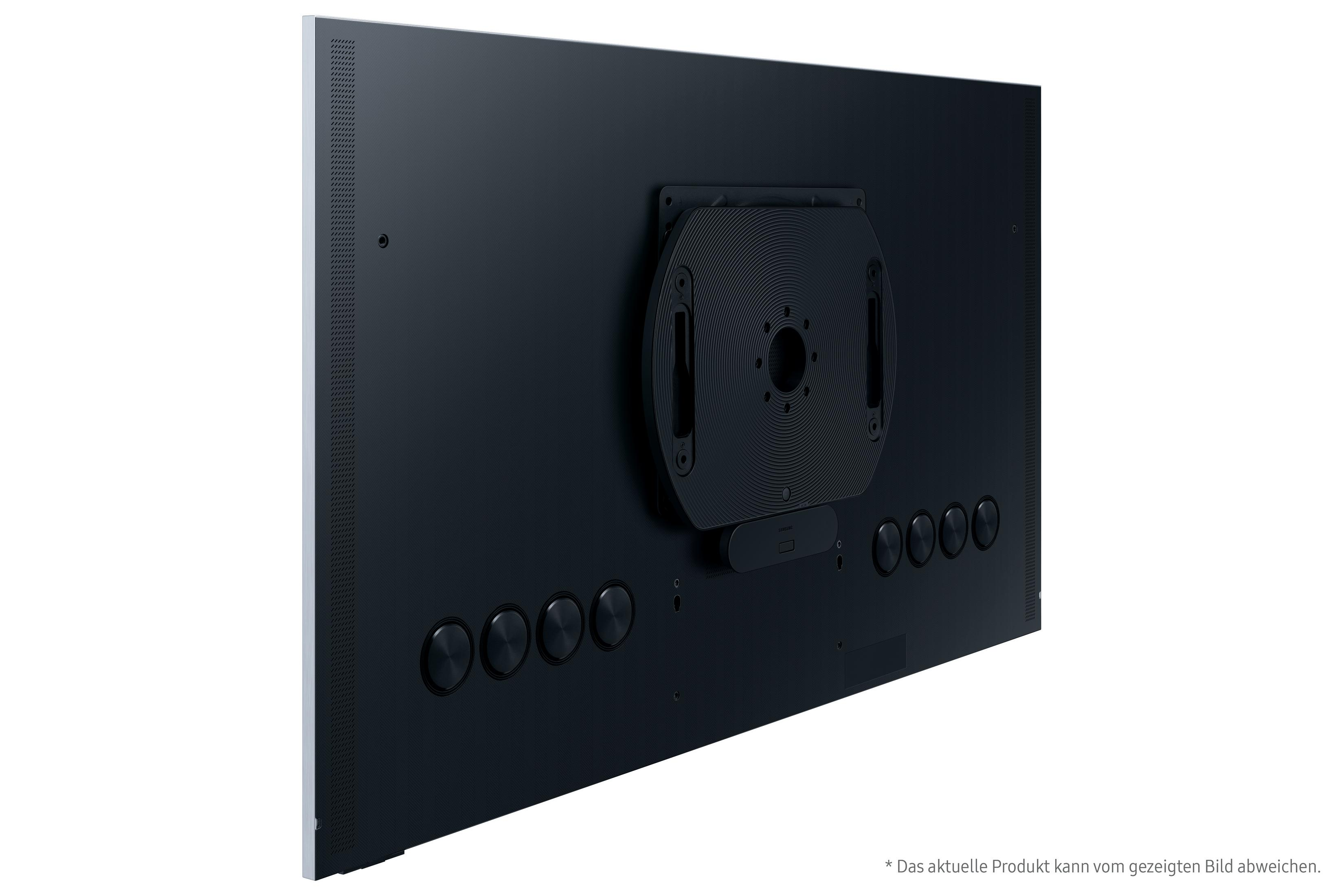 Dos noir du téléviseur Samsung avec support de montage, ports et boutons.