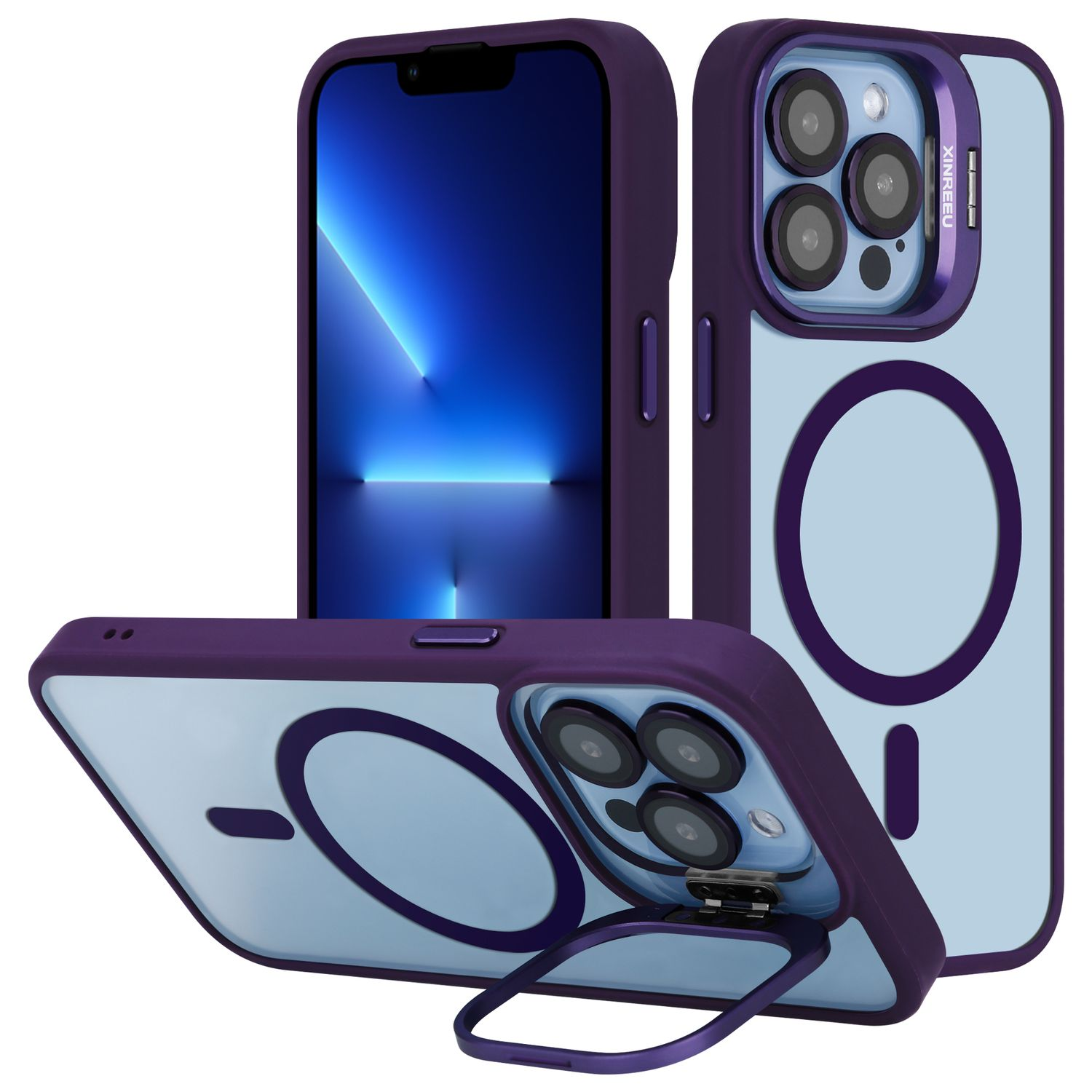 Custodia Magnetica Per IPhone 12 Pro Viola – Silicone Sottile Con Protezione Fotocamera – Compatibile MagSafe (6,1 Pollici)