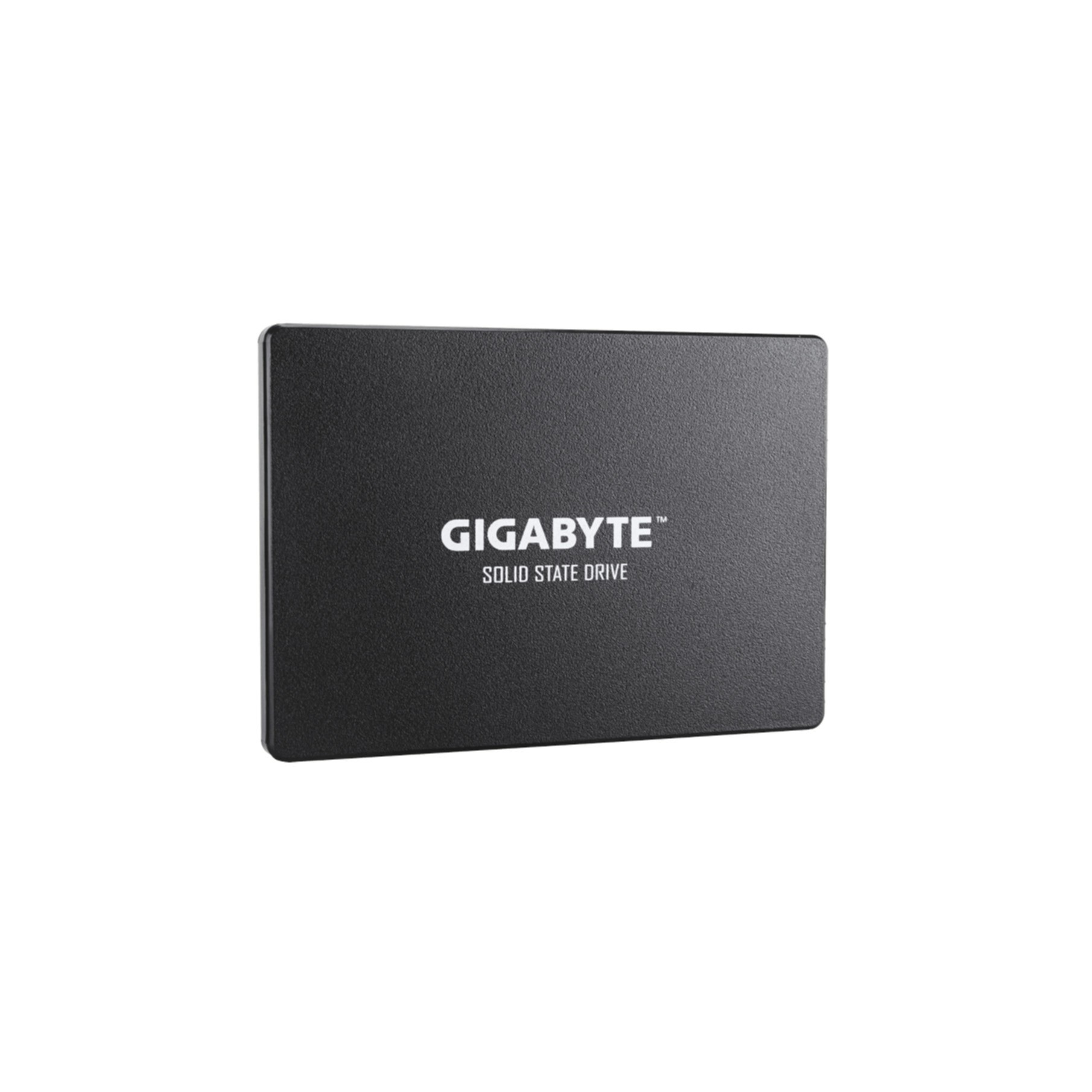 Czarny dysk SSD Gigabyte. Widoczny tekst 'GIGABYTE' i 'SOLID STATE DRIVE'.