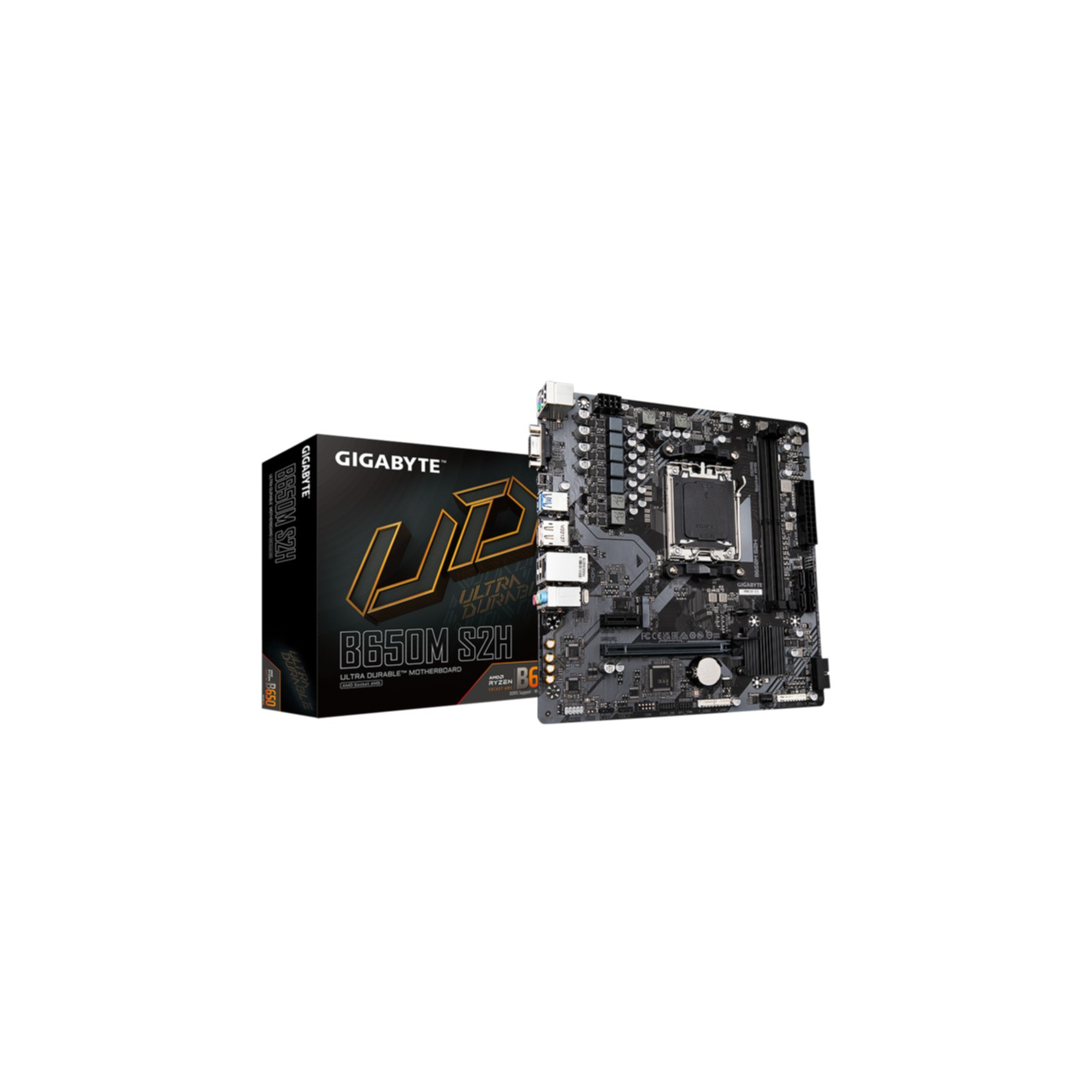 GIGABYTE S2H DDR5 6400MHz PCI-E Gen4 M.2 USB 3.2 VGA DP HDMI 1G LAN AM5 B650 DDR5 Micro-ATX Anakart