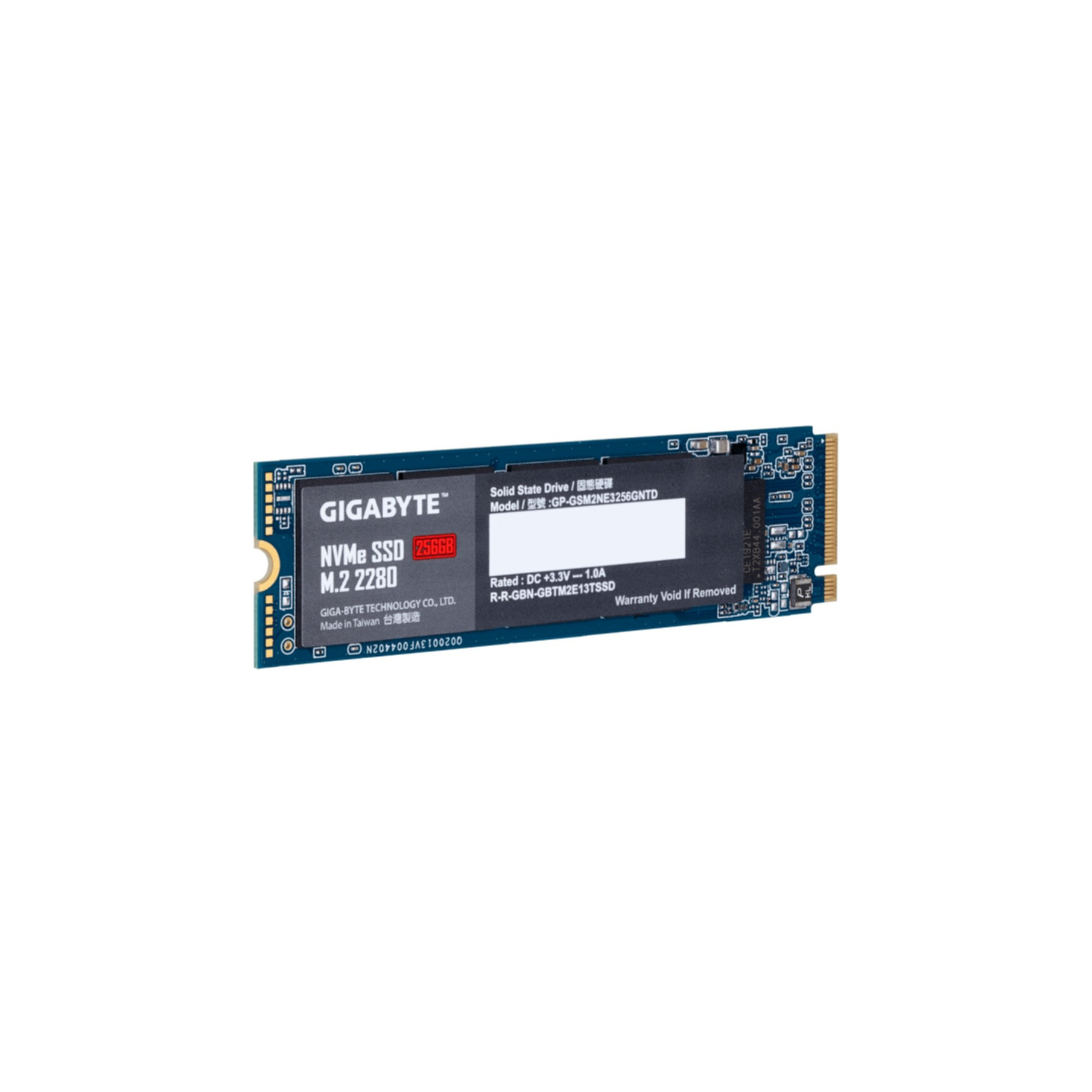 Unità SSD NVMe Gigabyte. L'unità è blu e ha il logo Gigabyte.