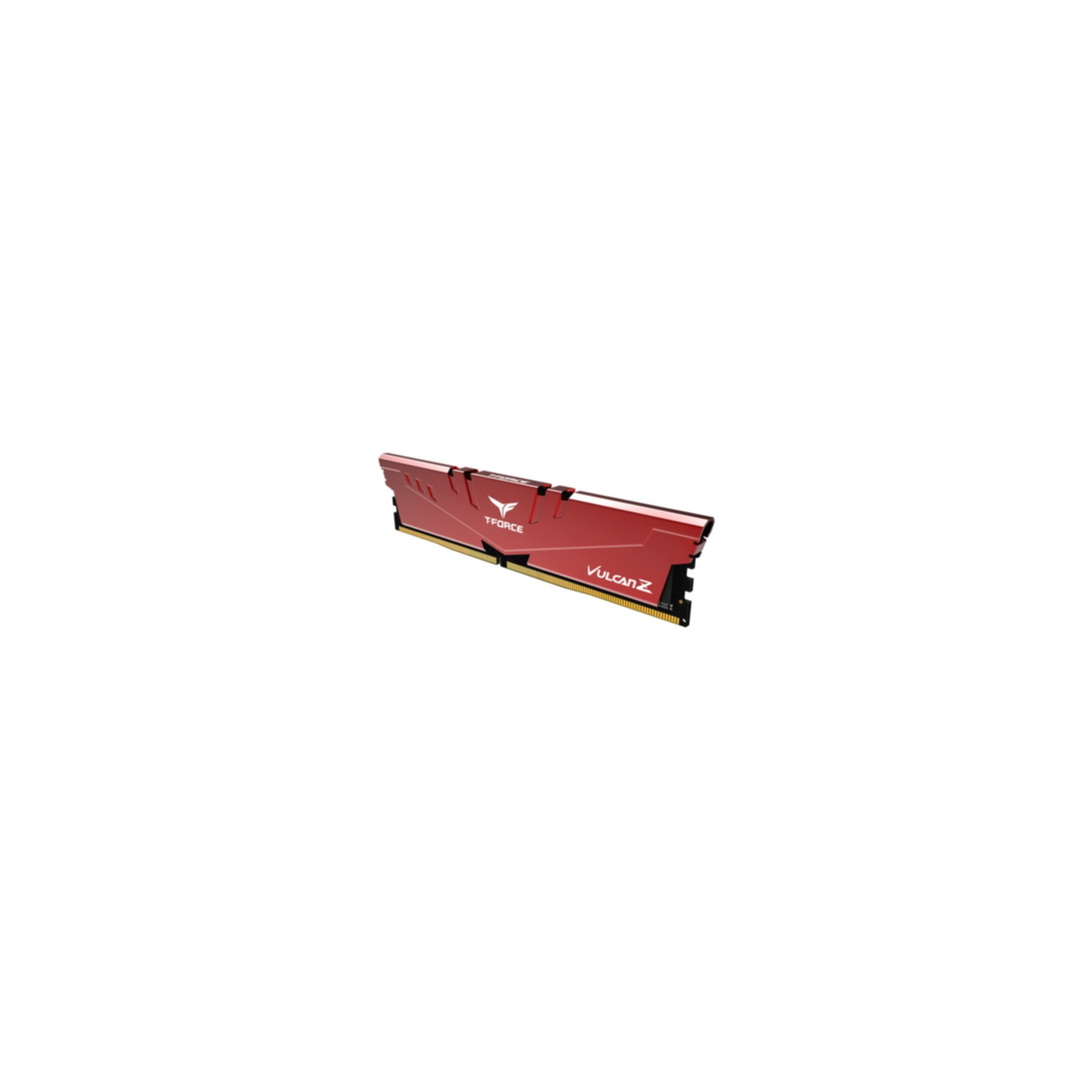 Roter Computer-RAM-Stick mit weißem T-FORCE- und VULCAN Z-Text.