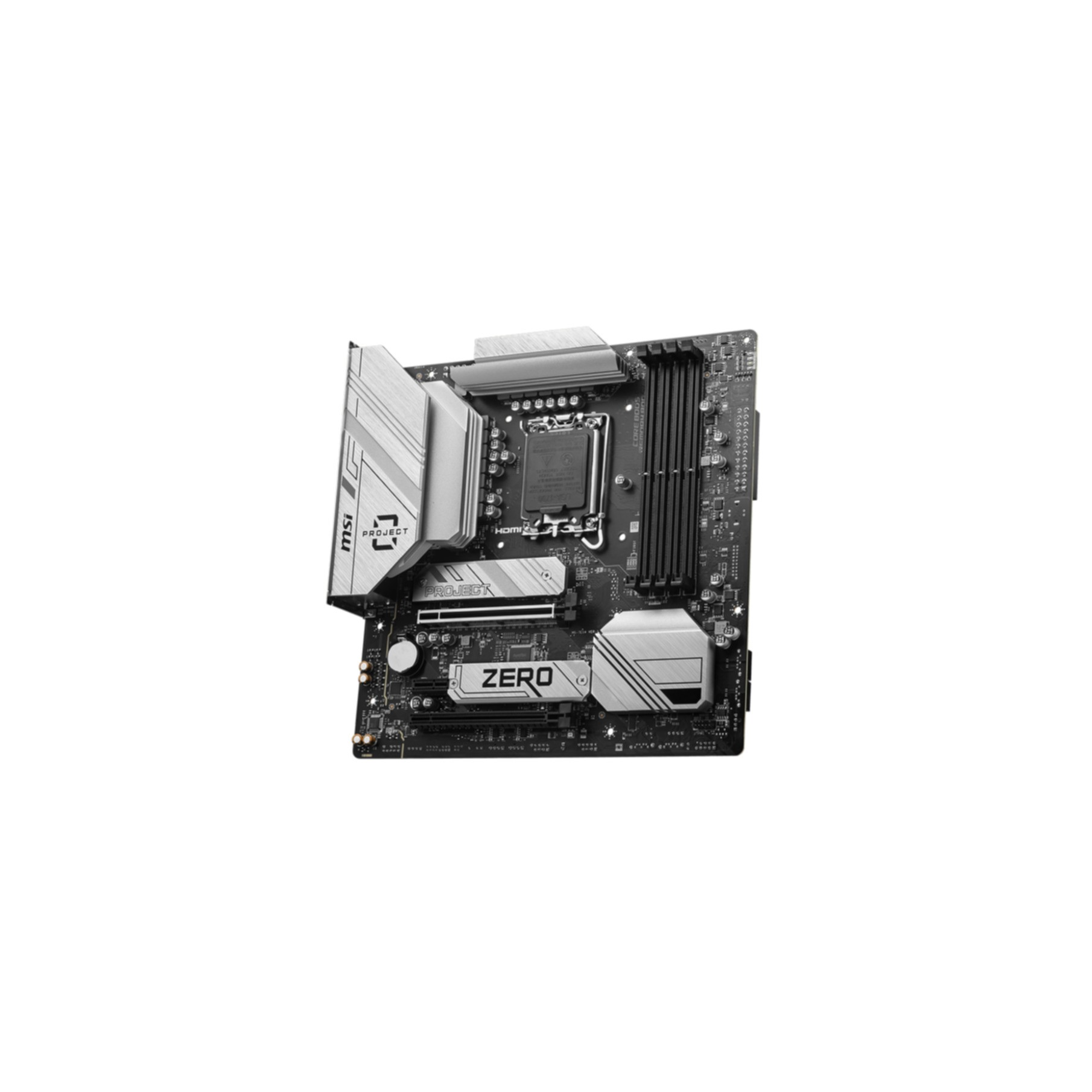 Ein Computer-Motherboard mit MSI Project Zero Branding.