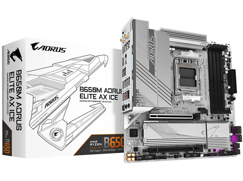 Placa base  - B650M AORUS ELITE AX ICE GIGABYTE