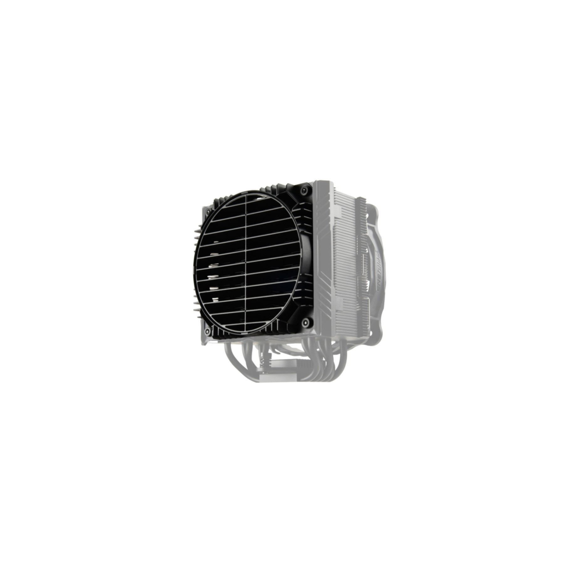 Ein CPU-Kühler mit schwarzem Lüfter und Kühlkörper.