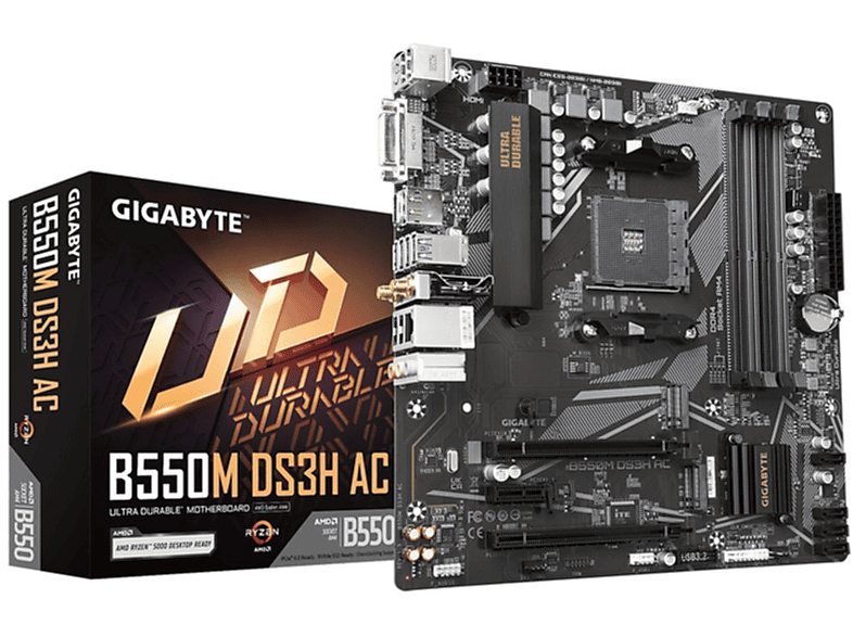 Placa base  - B550M DS3H AC AMD B550 Zócalo AM4 micro ATX GIGABYTE