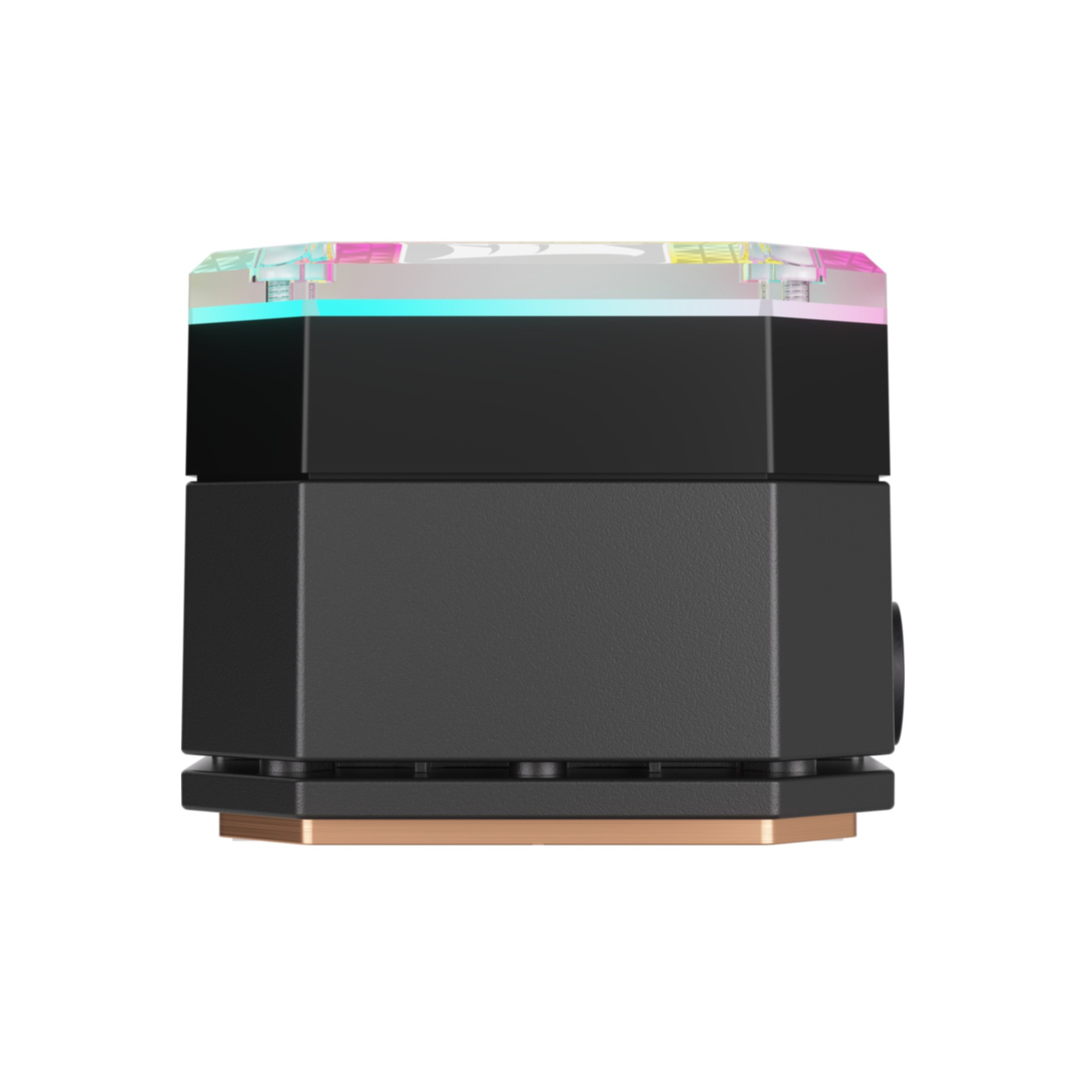 Chłodzenie cieczą z czarnym korpusem i oświetleniem RGB.