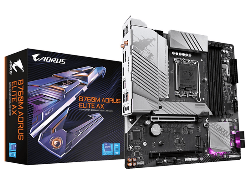 GIGABYTE B760M AORUS ELITE AX Mainboard Schwarz