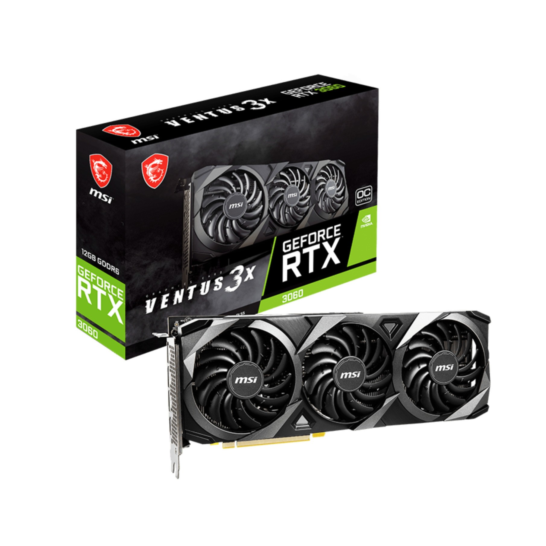 MSI NVIDIA GeForce RTX 3060 12 GB GDDR6 VENTUS 3X OC, SCHEDA GRAFICA, 12 GB