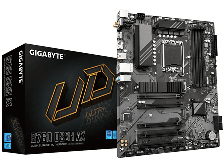 GIGABYTE B760-DS3H-AX-DDR4 DDR4 5333MHz Intel B760 Express DDR5 ATX Anakart