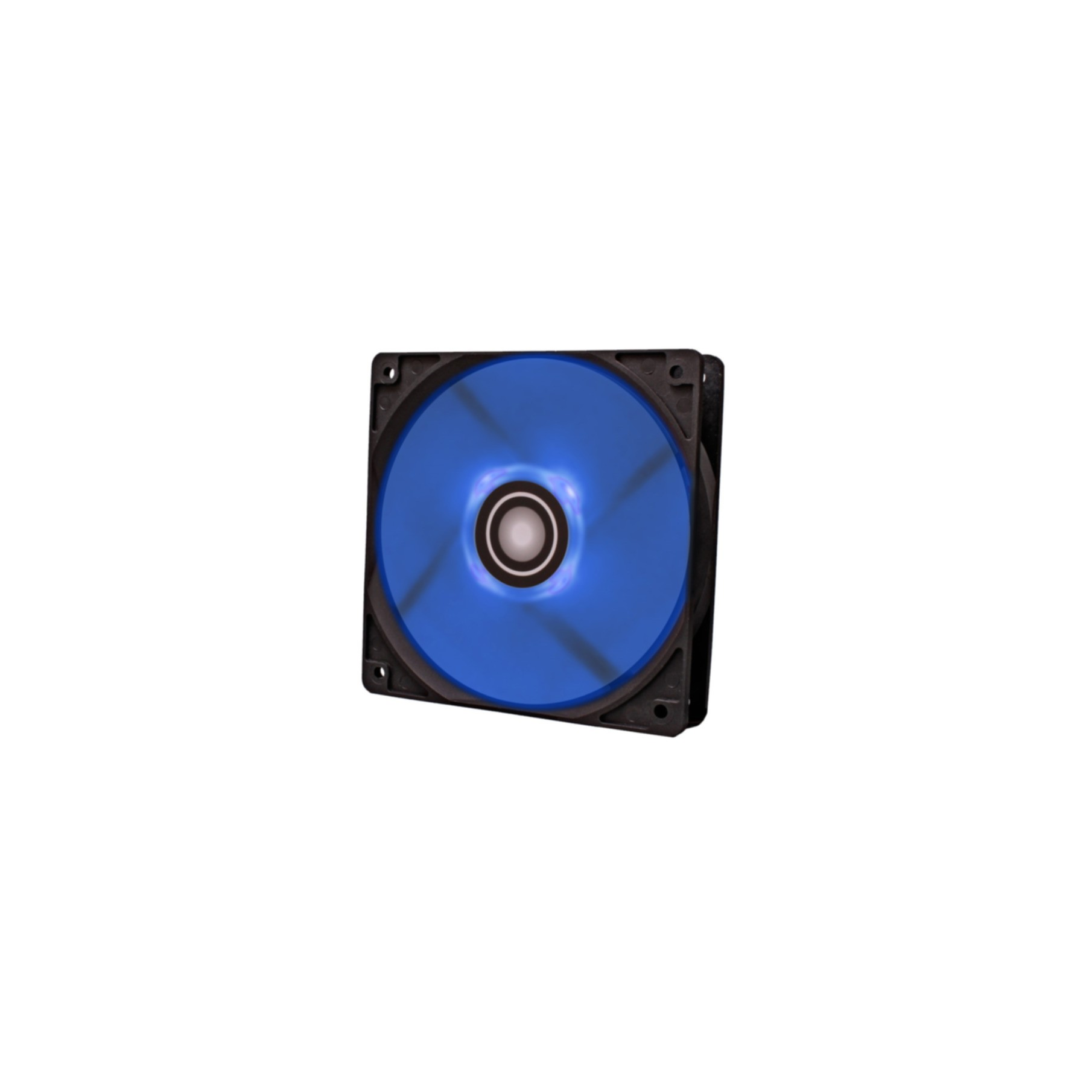 Blauer LED-Lüfter für einen Computer.
