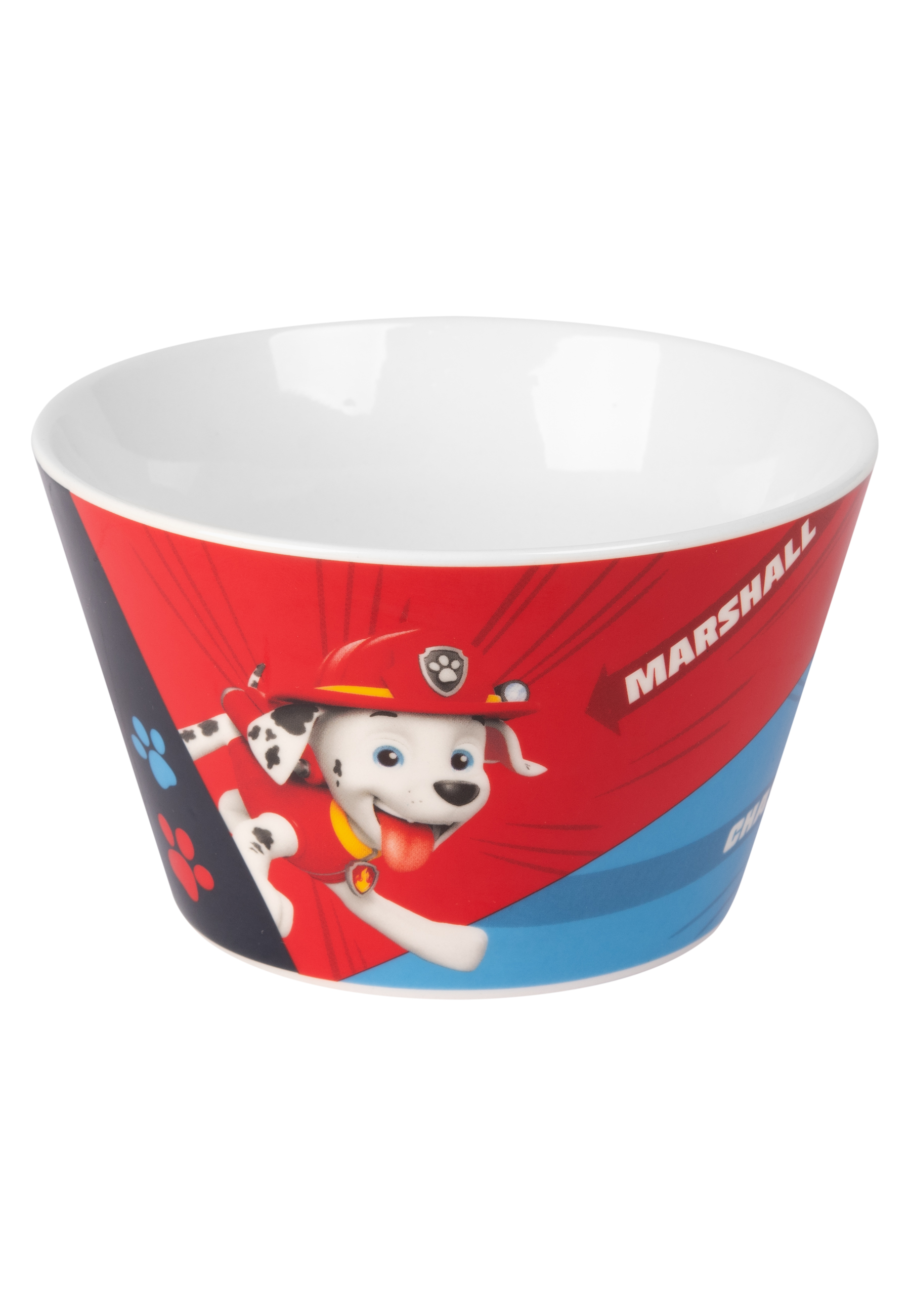 Eine Schüssel im Paw Patrol-Design mit Marshall darauf.