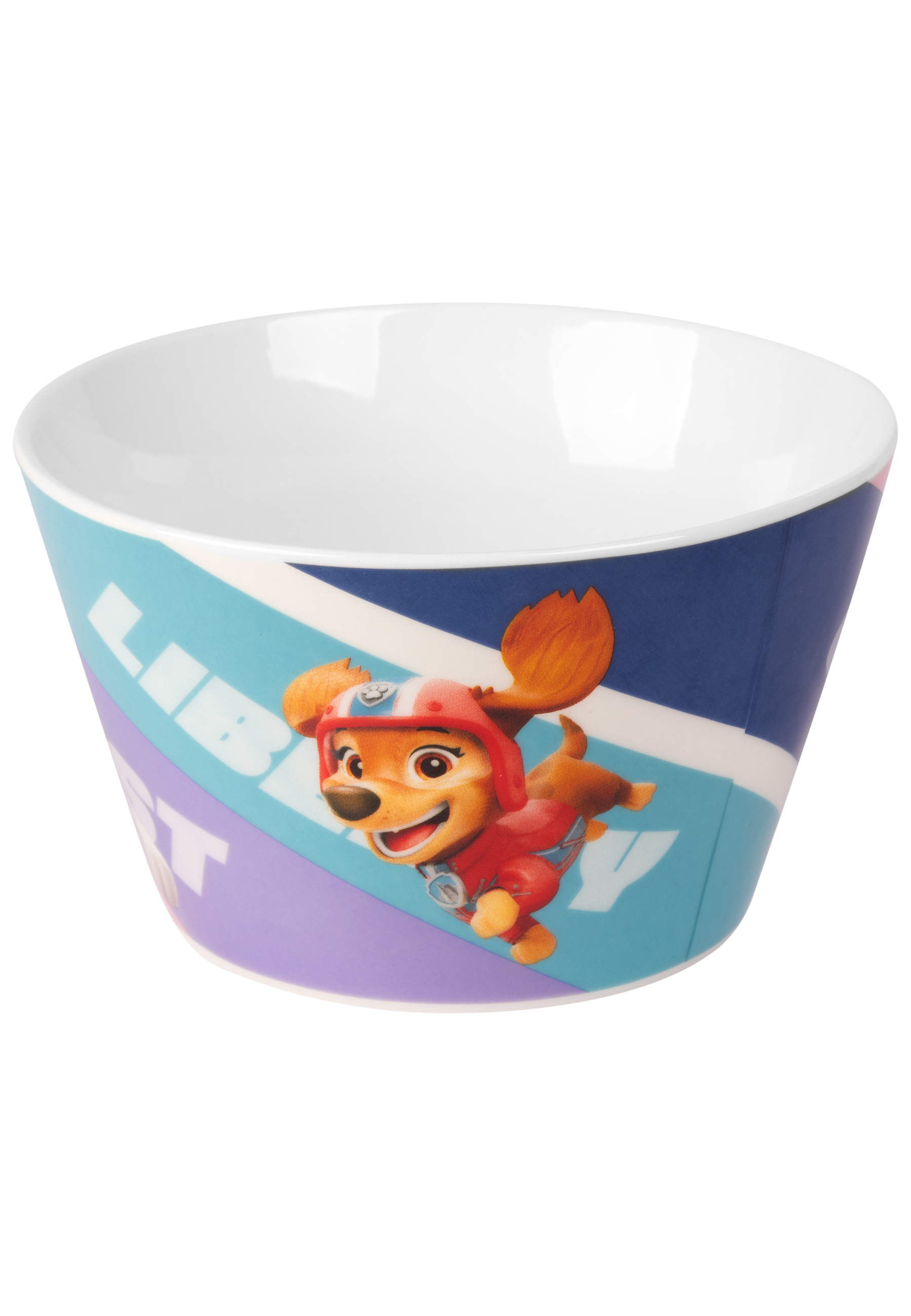Eine Paw Patrol Schüssel mit einer Cartoonfigur.