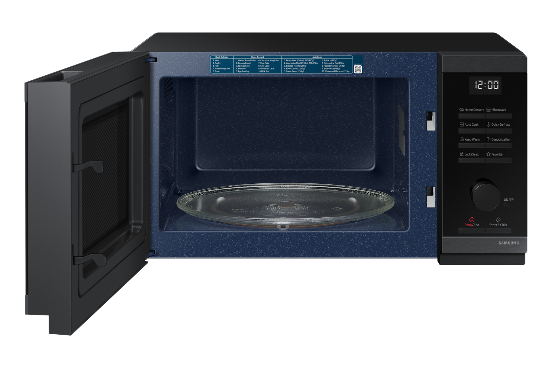 MICROONDE SAMSUNG MS23DG4504AGE1, capacità 23 l, potenza microonde max 800 W, 6 livelli di potenza, Nero