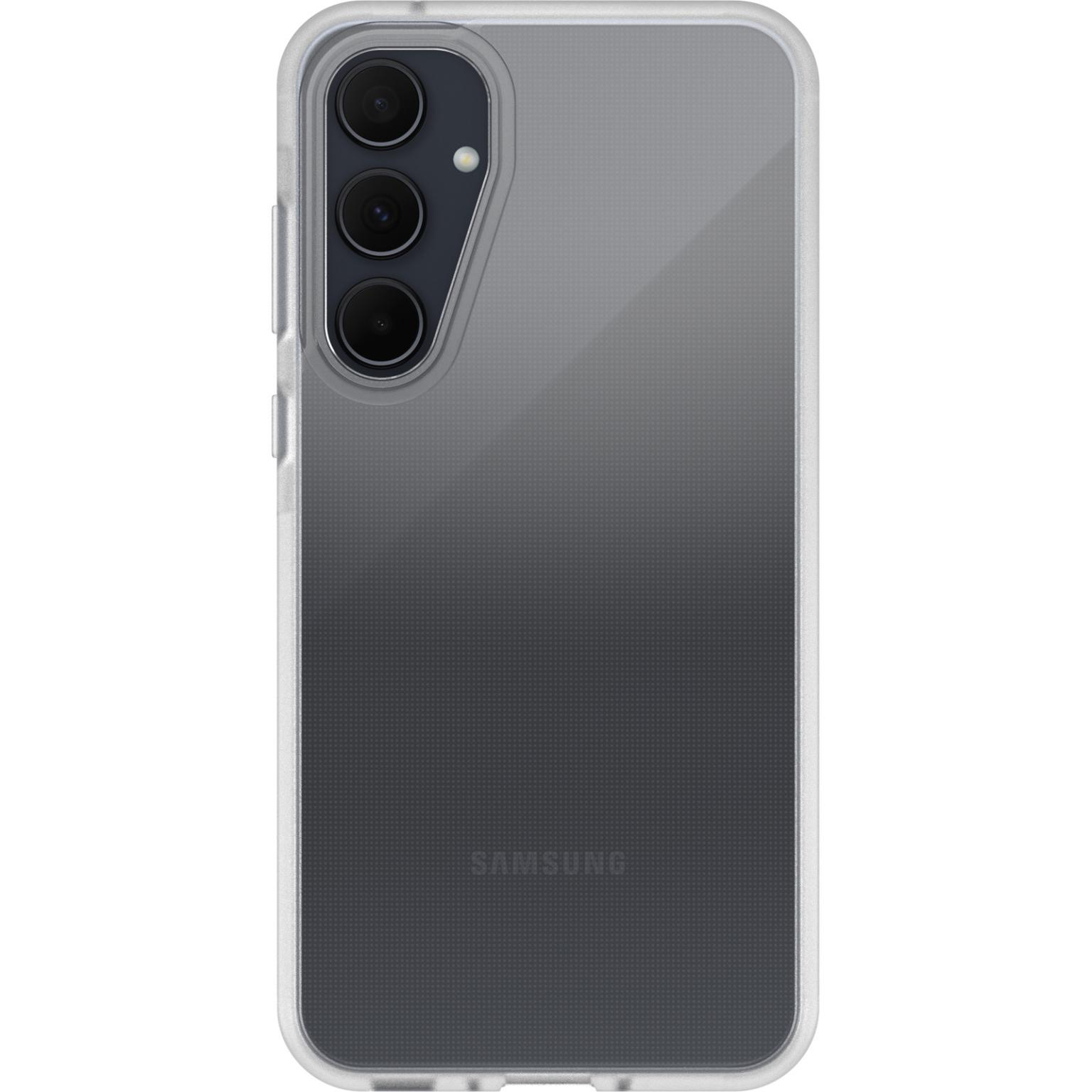 Transparante telefoonhoes op een telefoon, de achterkant tonend.