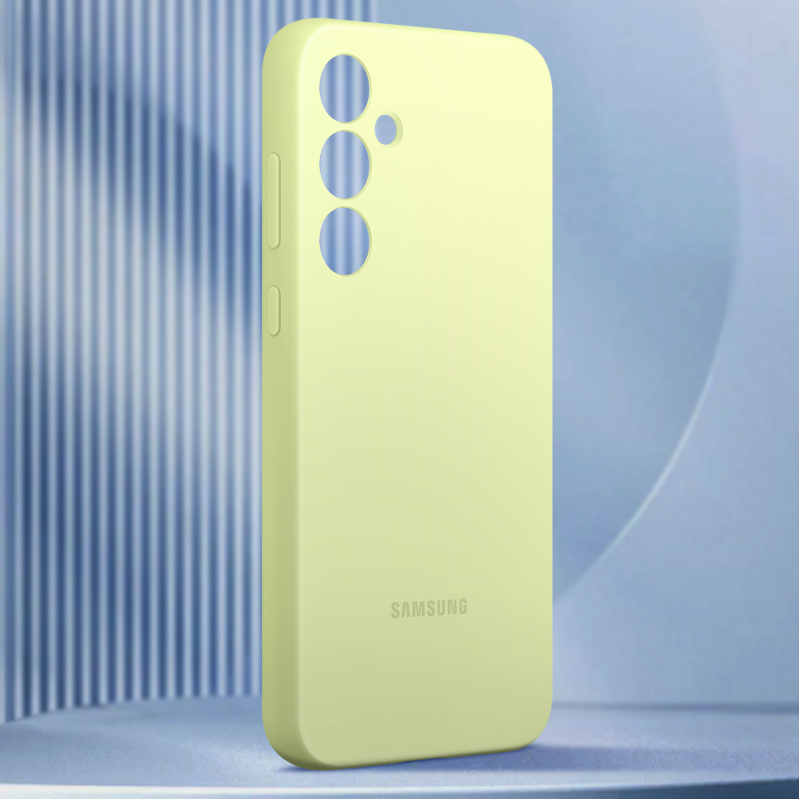 Eine hellgelbe Handyhülle.