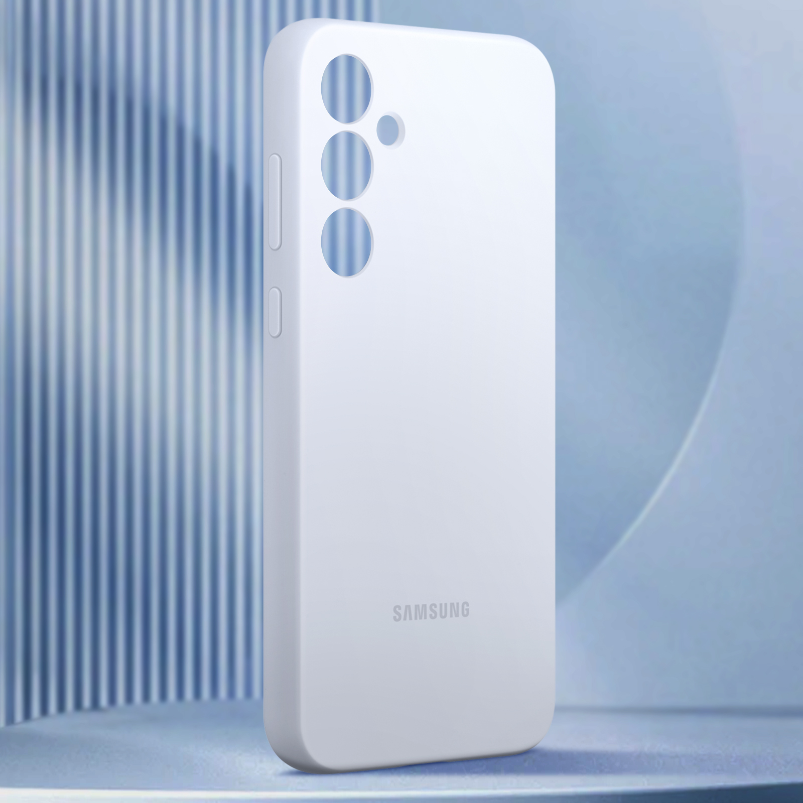 SAMSUNG Coque pour Galaxy A55 Résistant en Silicone Souple avec Rebords Surélevés Coque de téléphone portable voor Samsung Galaxy A55 5G Bleu clair