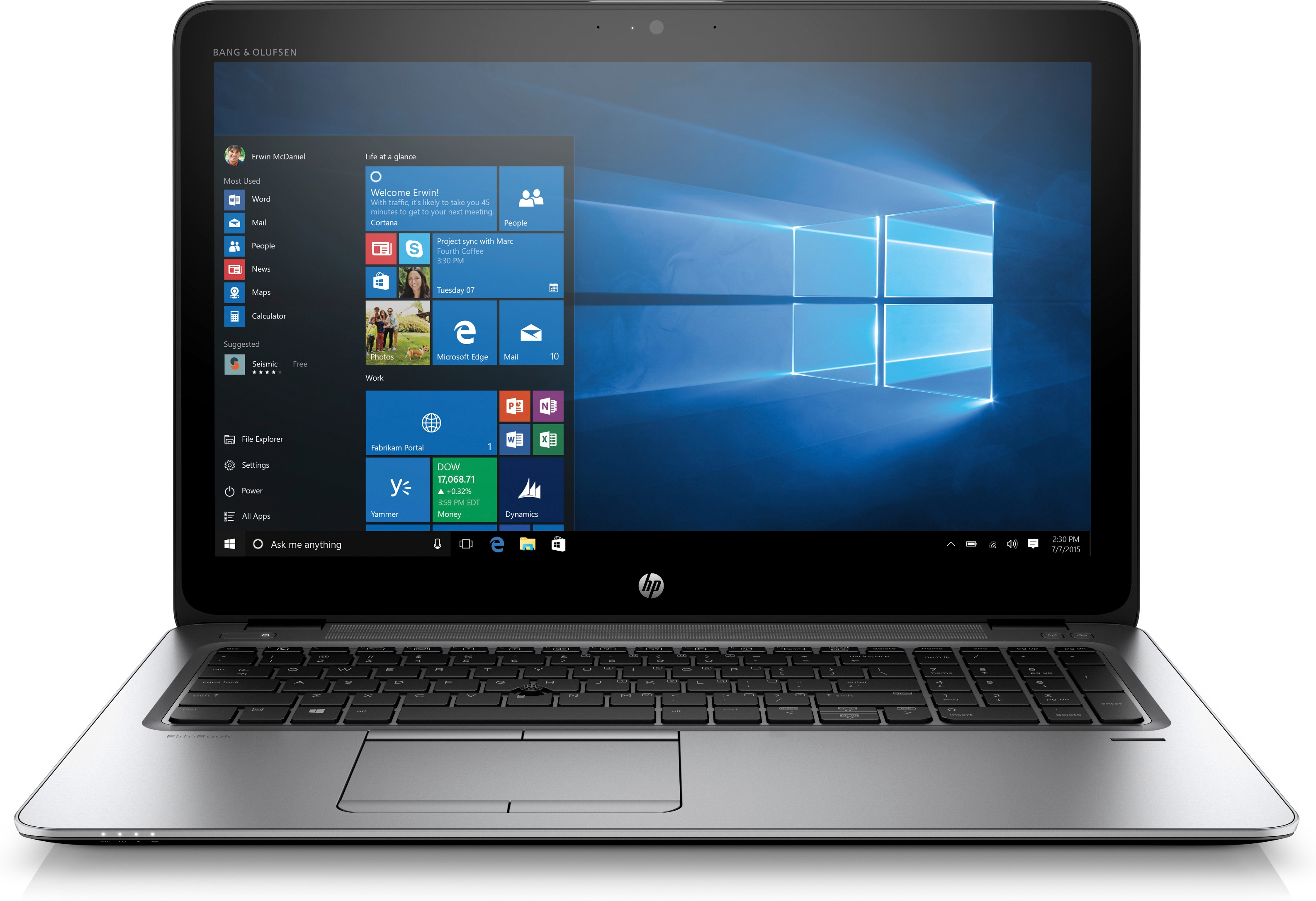 Laptop con interfaccia Windows.