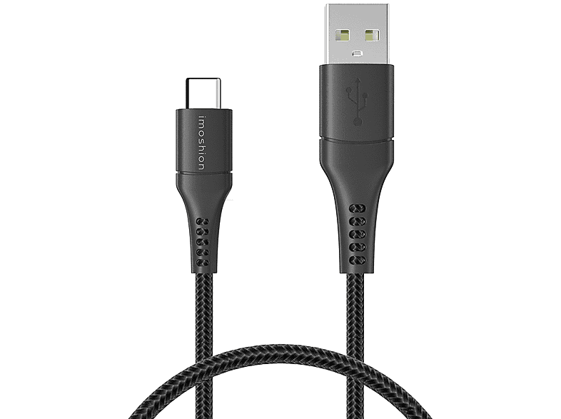 IMOSHION Braided USB-C naar USB kabel, USB-A naar USB-C, 0,5 m, Schwarz