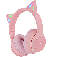 MediaMarkt IMOSHION Kinderkoptelefoon met LED Verlichte Kattenoortjes - AUX / Bluetooh Kinder Koptelefoon Roze aanbieding
