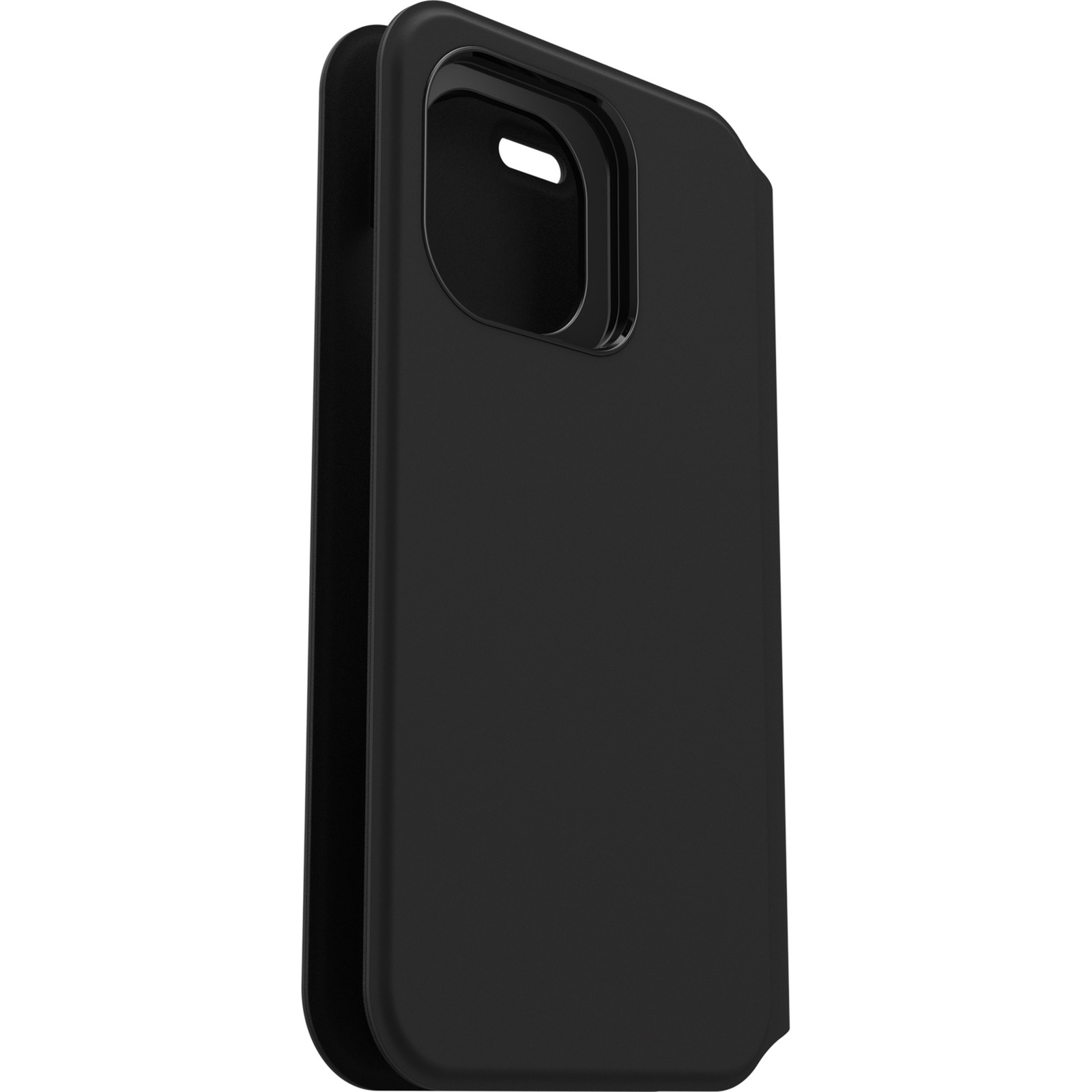 Eine schwarze Handyhülle mit Kameraausschnitt.