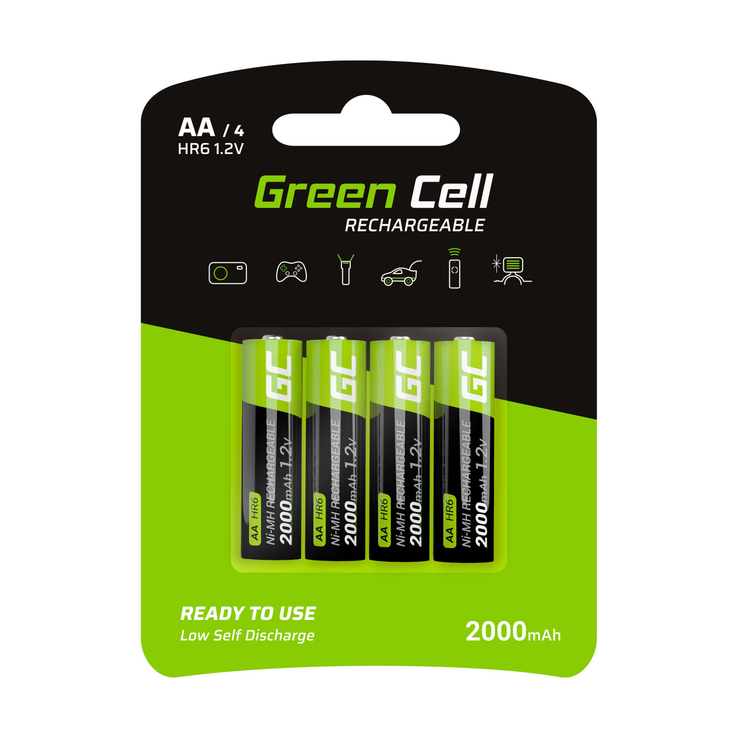 Pilas AA - GREEN CELL AA R6 2000mAh 4 uds