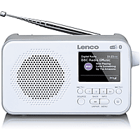 MediaMarkt LENCO PDR-036WH DAB+ FM radio met Bluetooth® Wit-Grijs aanbieding