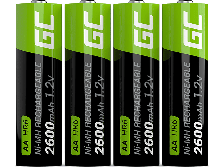 Green Cell 2 Pile Ricaricabili AA 2600mAh 1.2V NiMH – Bassa Autoscarica Per Uso Intenso