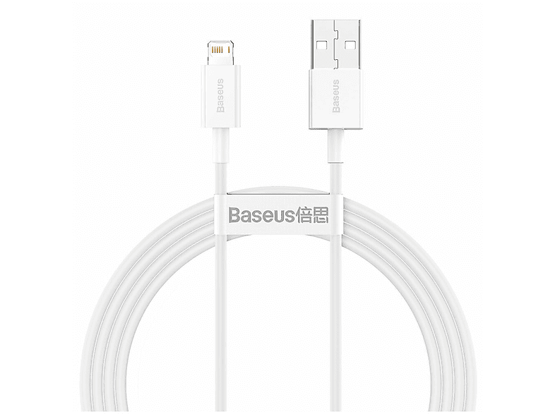 Cable Lightning a USB | BASEUS BAS-138, USB 2.0, USB-A, USB-A, Blanco ...