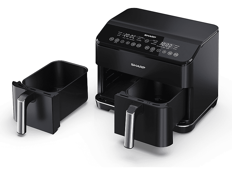 SHARP AF-D82AEB 2x4L Frittierkorb Heißluftfritteuse 1800 Watt schwarz SHARP AF-D82AEB 2x4L Frittierkorb Heißluftfritteuse 1800 Watt schwarz