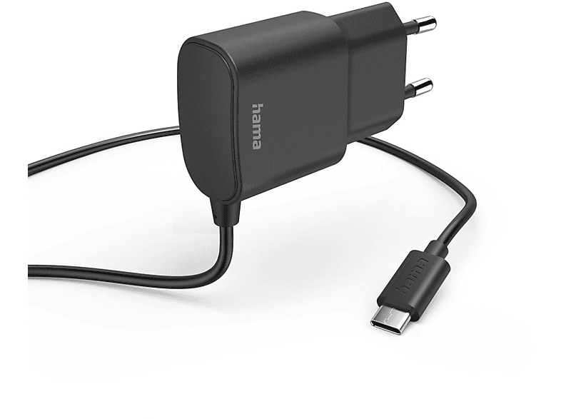 HAMA 201618 LADEGERÄT, USB-C, 12 WATT, S Ladegerät Universal, Schwarz