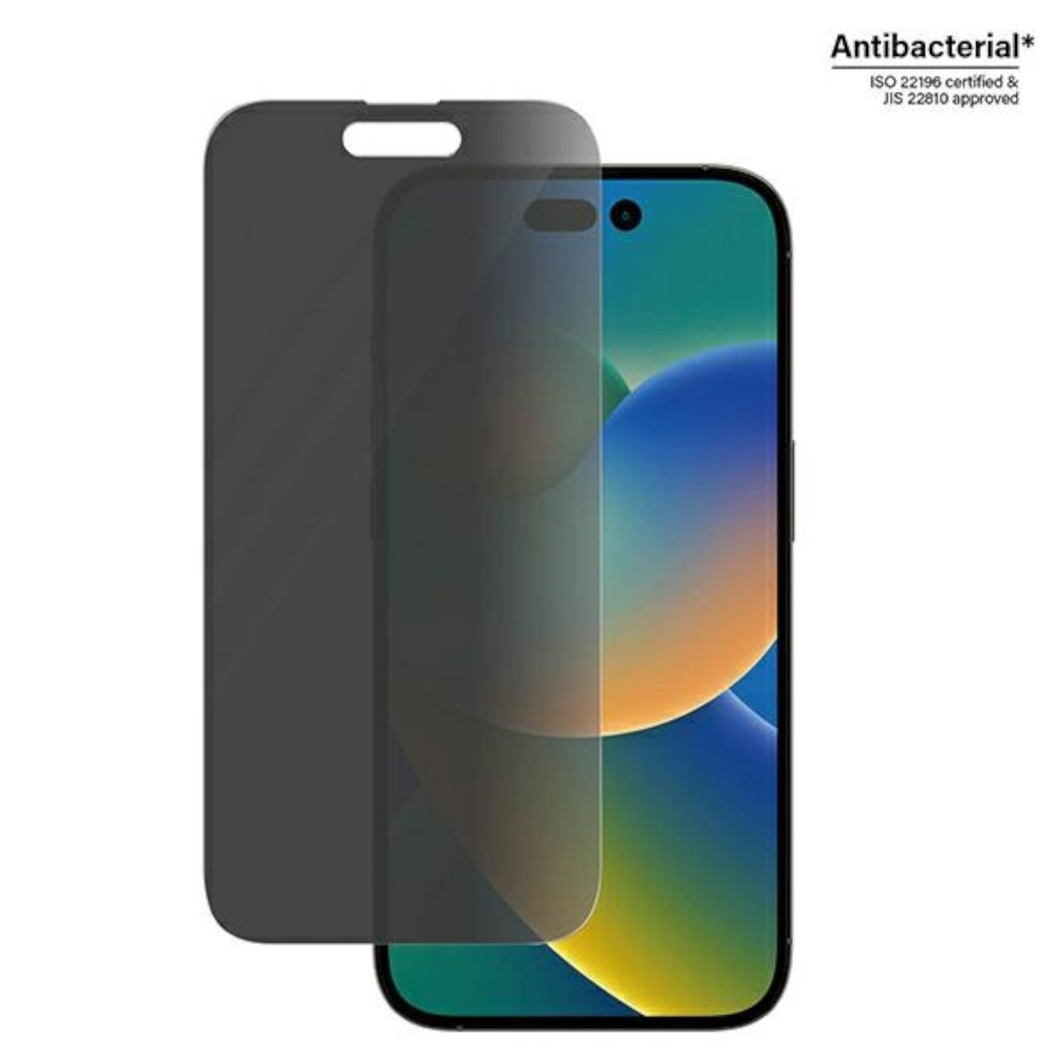 Deux protecteurs d'écran sombres à côté d'un téléphone moderne. L'un est appliqué, l'autre séparé.