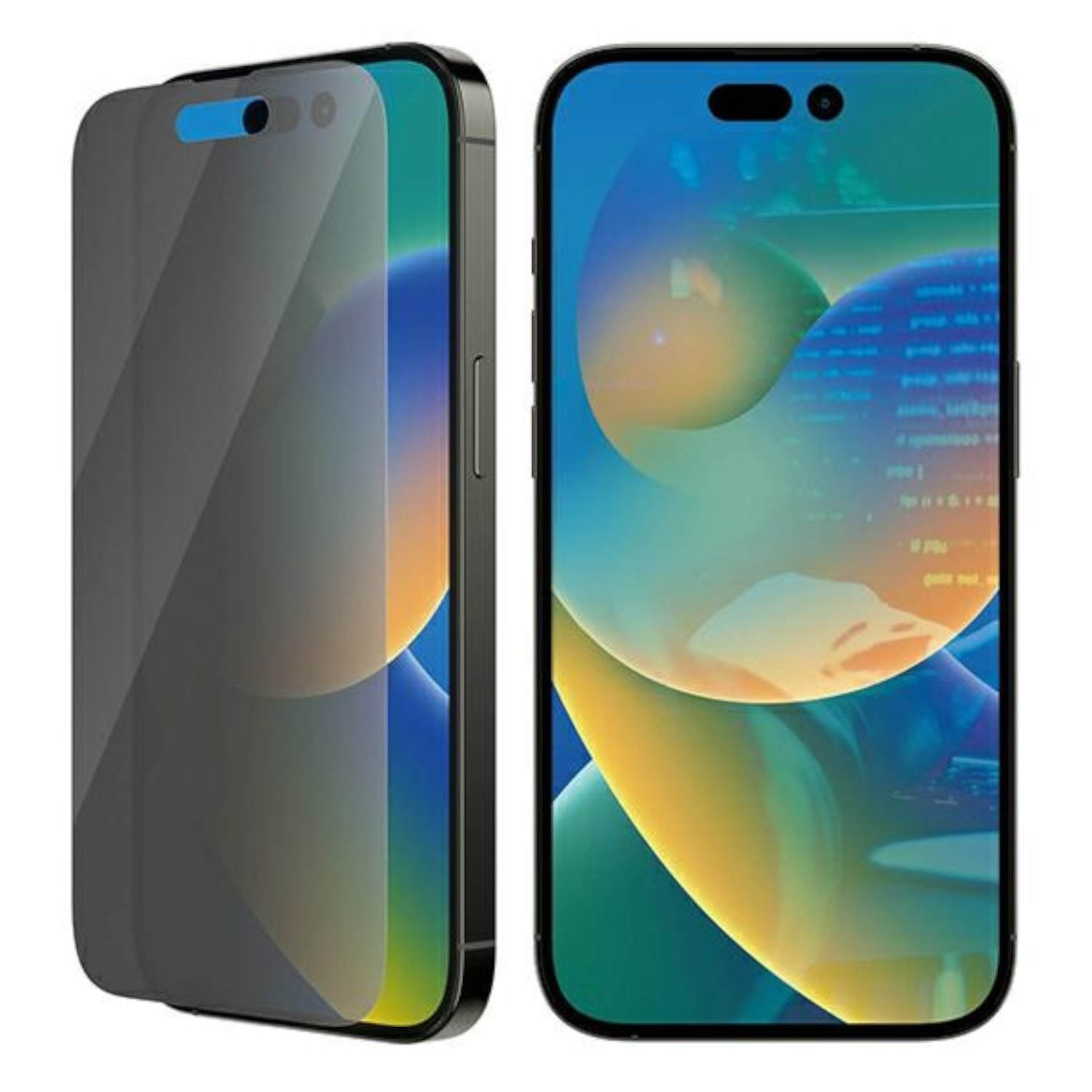 Deux téléphones avec des protecteurs d'écran. L'un à gauche, l'autre à droite, montrant l'écran.