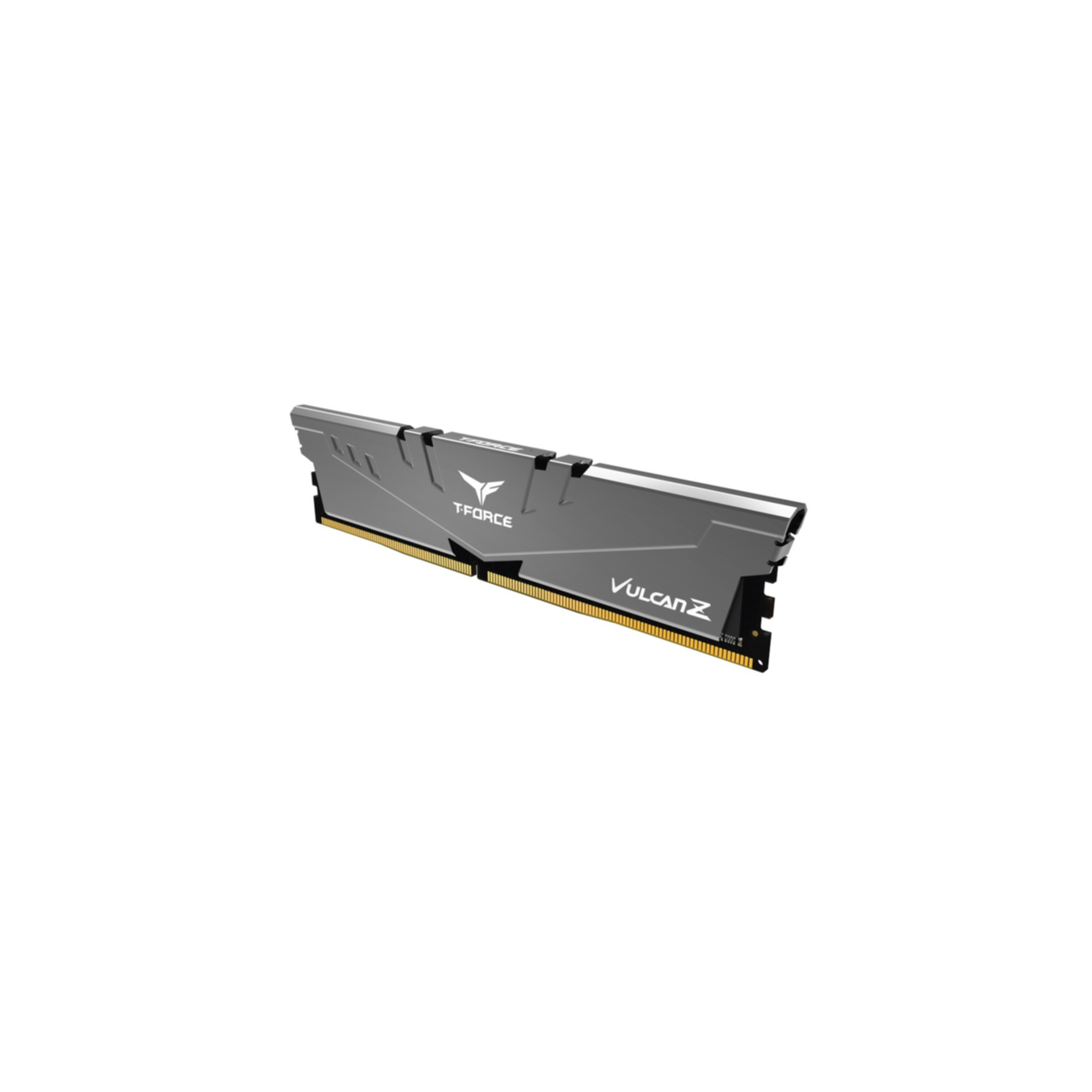 Stick RAM grigio con dettagli neri. Sfondo bianco.