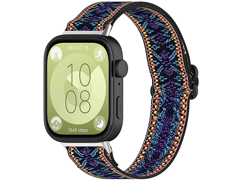 Nylon-Armband Für Huawei Band 7 – Elastisch, Atmungsaktiv & Waschbar In Verschiedenen Farben (Starlight)