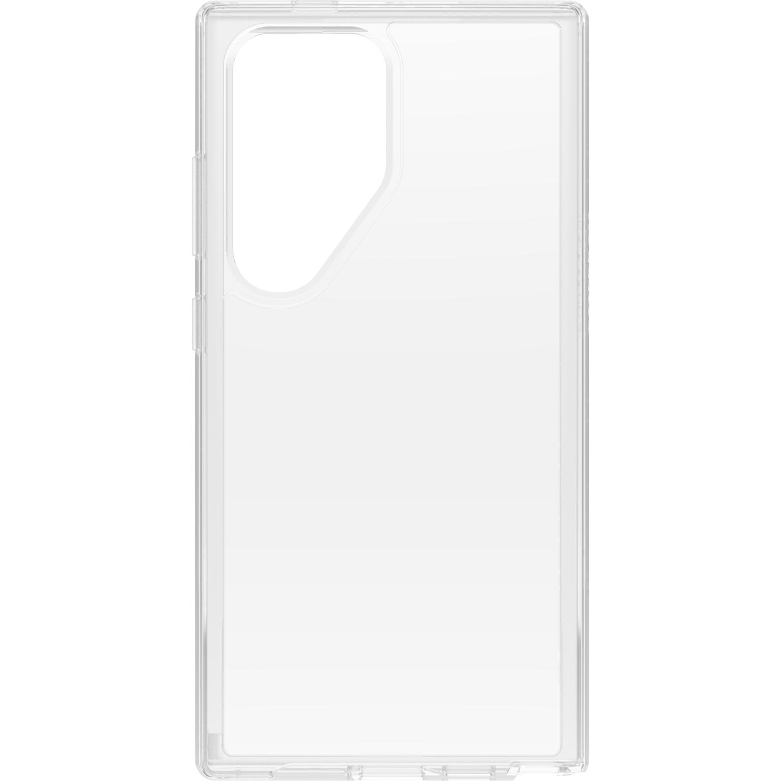 Custodia trasparente per telefono, con fori per fotocamera e pulsanti.