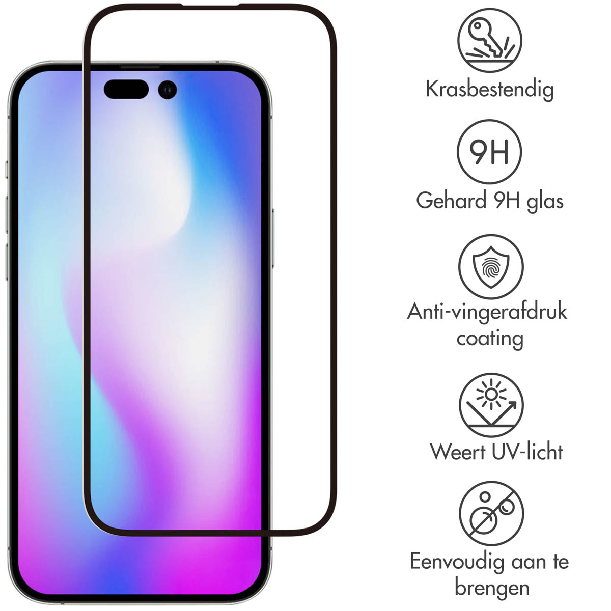 Téléphone avec protecteur d'écran. Le protecteur d'écran est sur le téléphone.