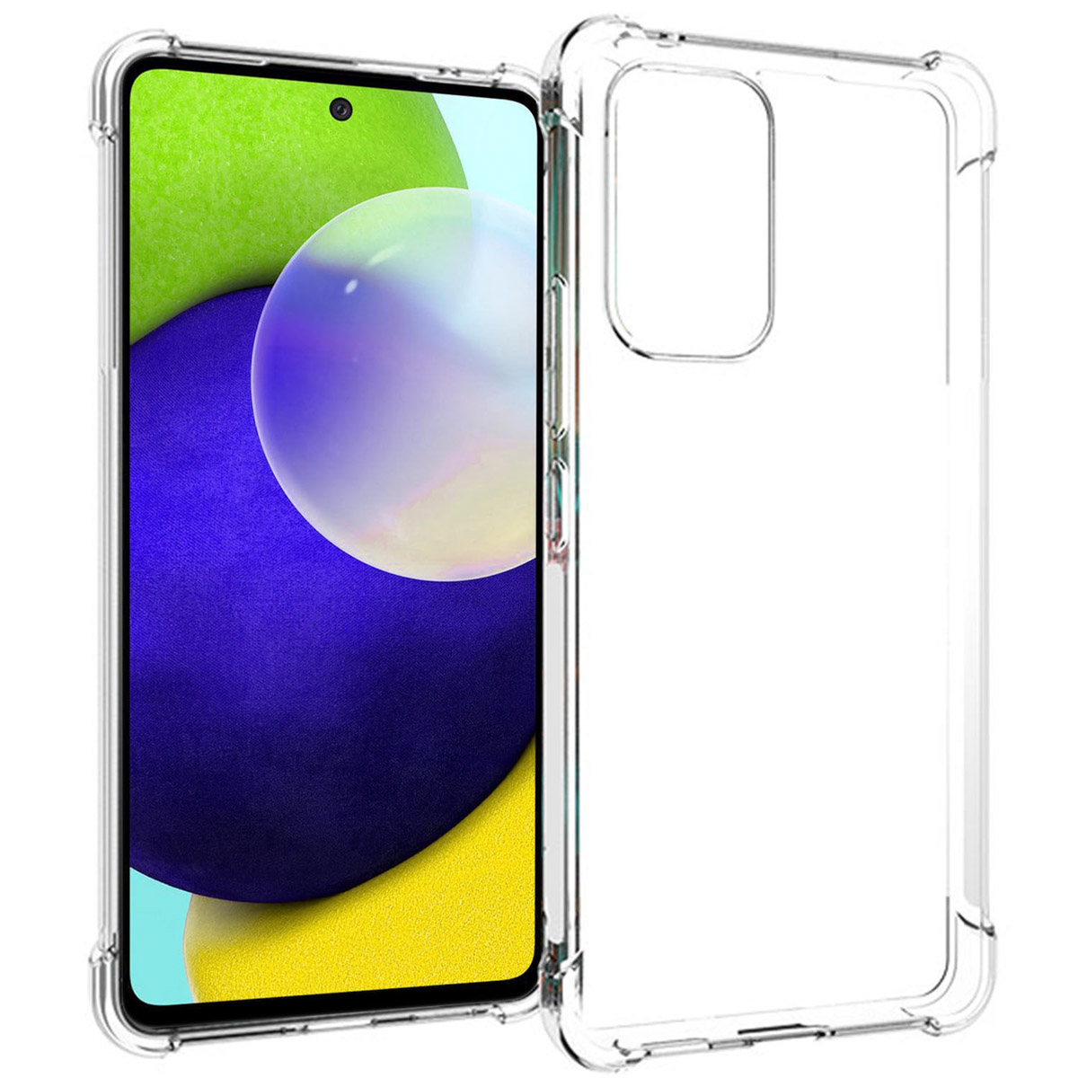 Transparante telefoonhoes. Transparante telefoonhoes met telefoon erin. Voor een smartphone.