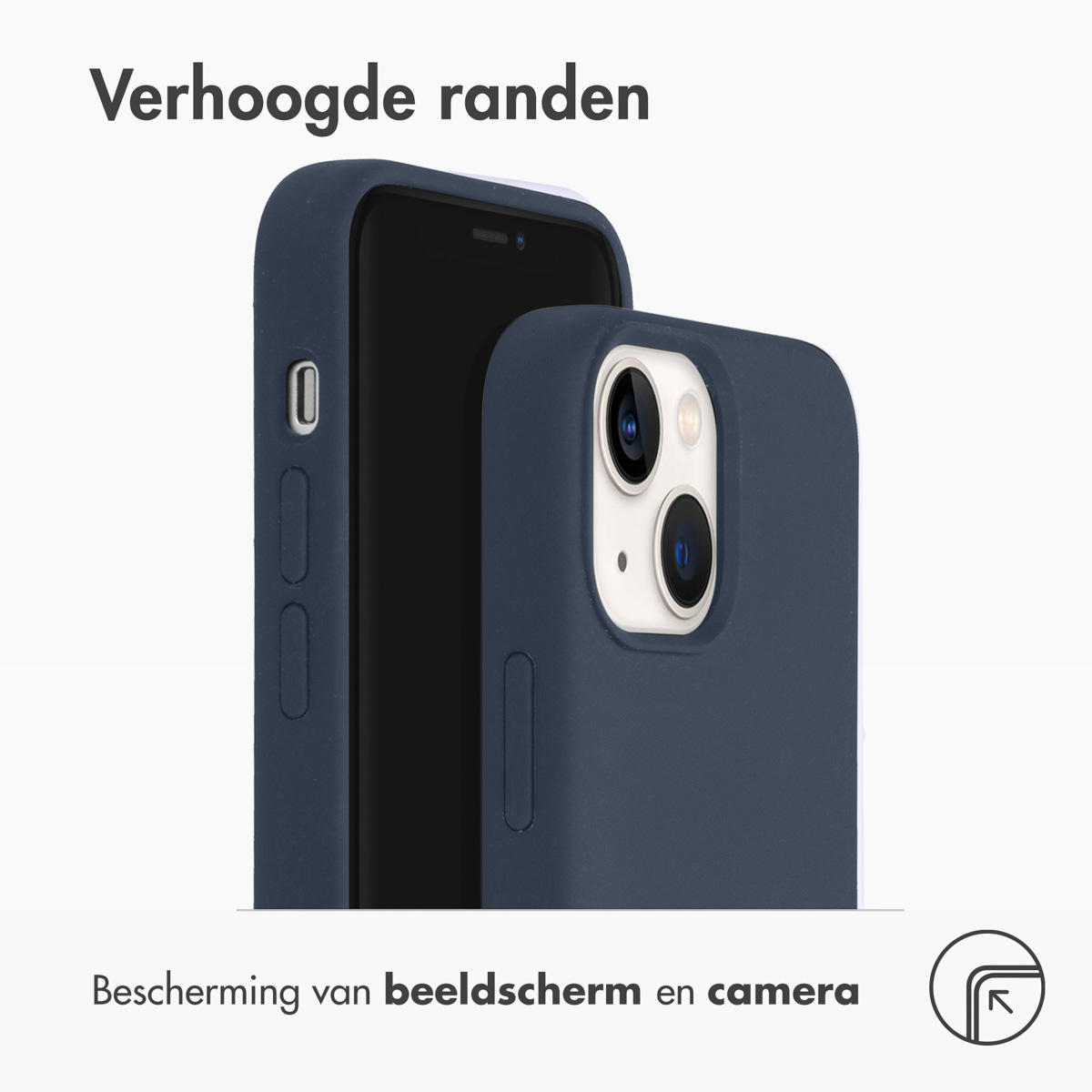 ACCEZZ Liquid Silicone Backcover met MagSafe - Geschikt voor Apple iPhone 13 Mini - Telefoonhoesje voor Apple iPhone 13 Mini Donkerblauw
